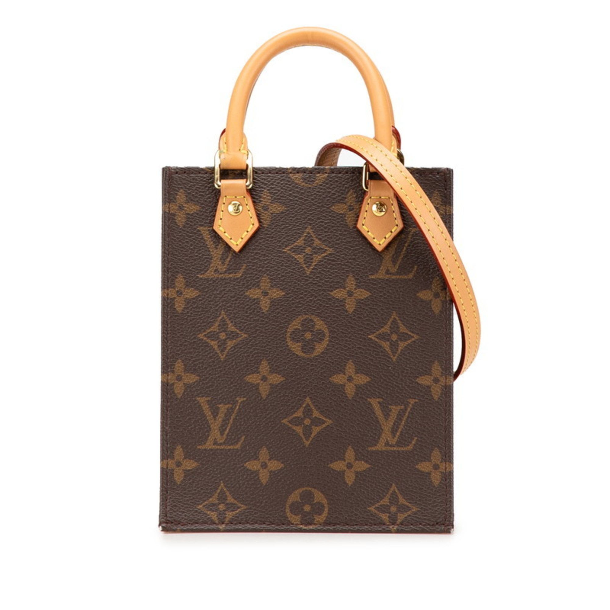 Louis Vuitton Louis Vuitton Monogram Petite Sac Plat Handbag/Shoulder Bag 2WAY M69442 Brown Leather Women's LOUIS VUITTON Size ONE SIZE - 1 Thumbnail