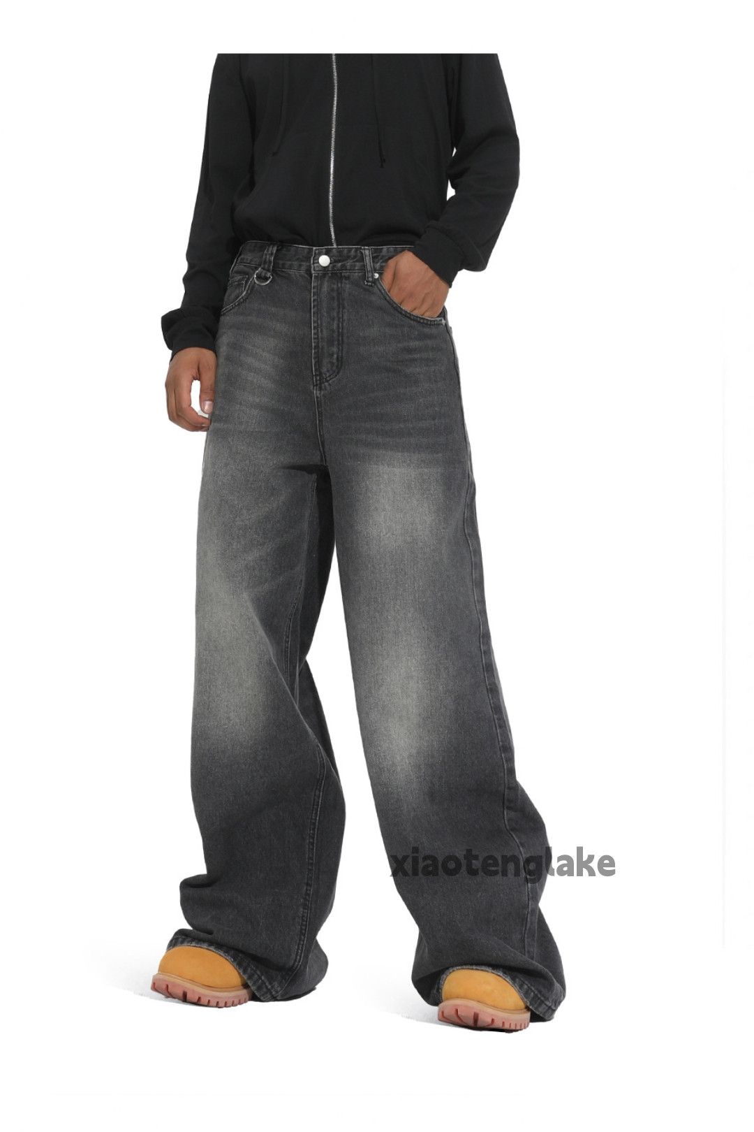 Jean xtl vintage wide Leg faded punk hiphop flared jeans Size US 32 / EU 48 - 2 Thumbnail