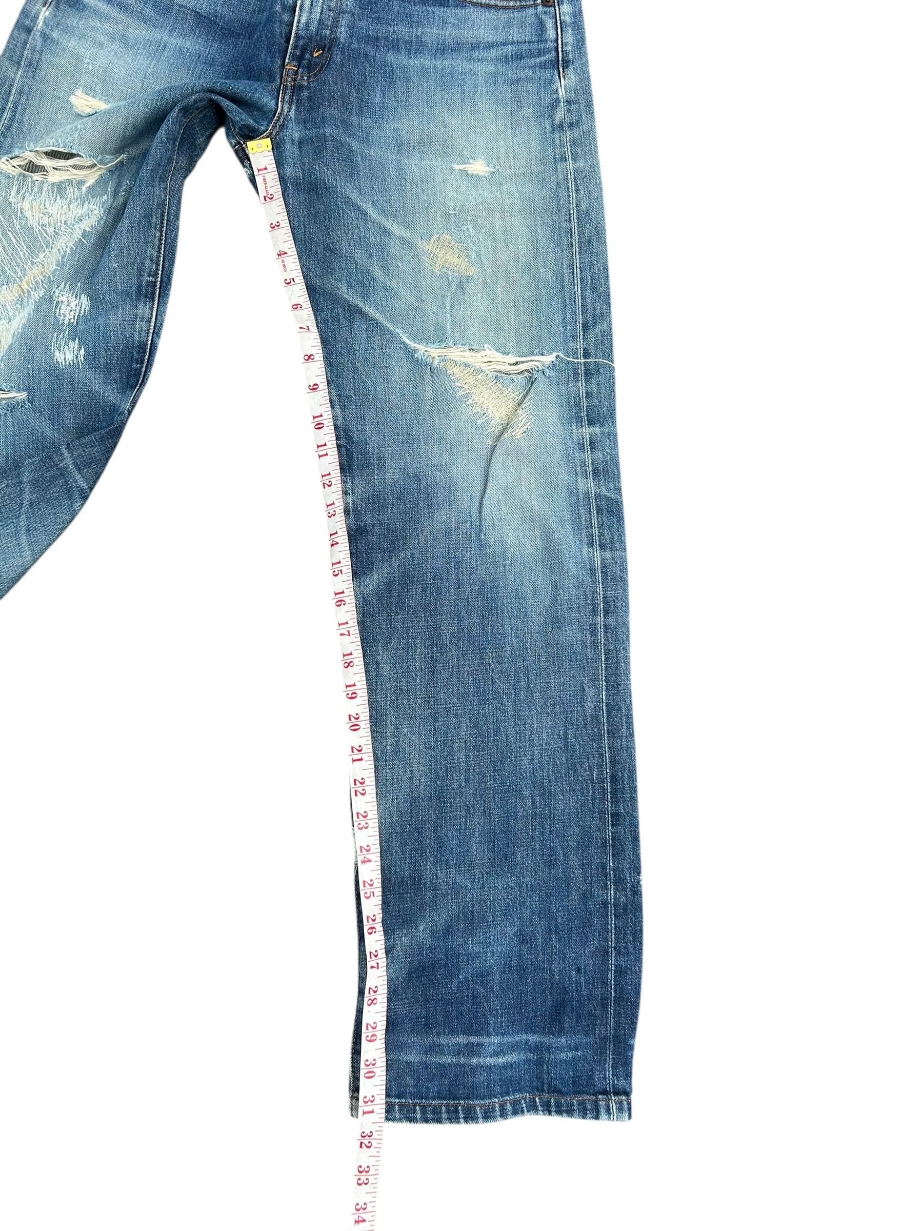 Japanese Brand × Kapital × Vintage THRASHED Vintage Levi's big E Reconstructed Repair Denim Size US 33 - 23 Thumbnail