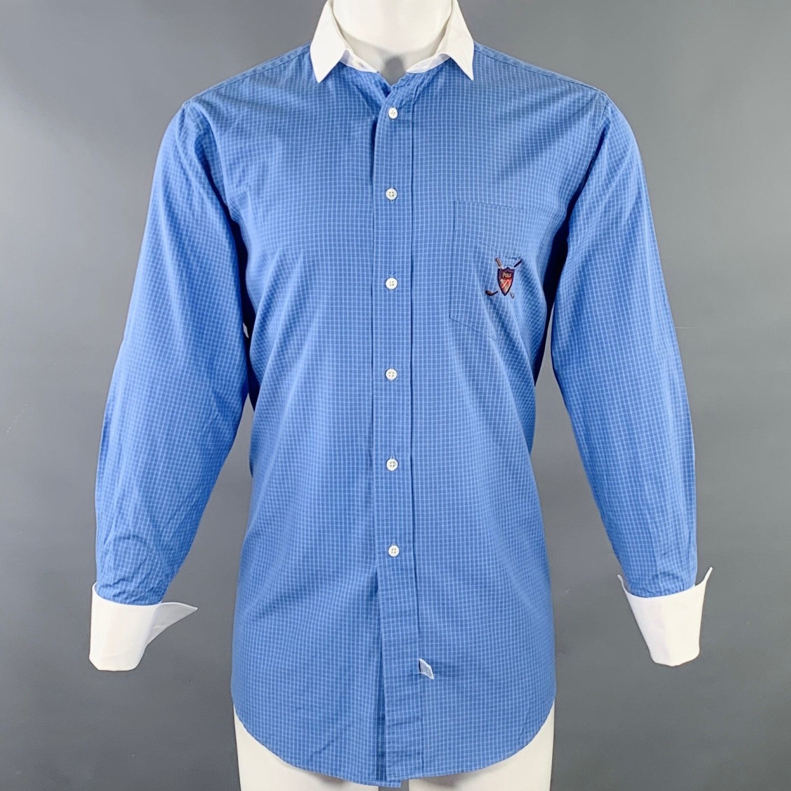 Polo Ralph Lauren POLO by RALPH LAUREN Blue White Grid Cotton One Pocket Size US M / EU 48-50 / 2 - 1 Thumbnail