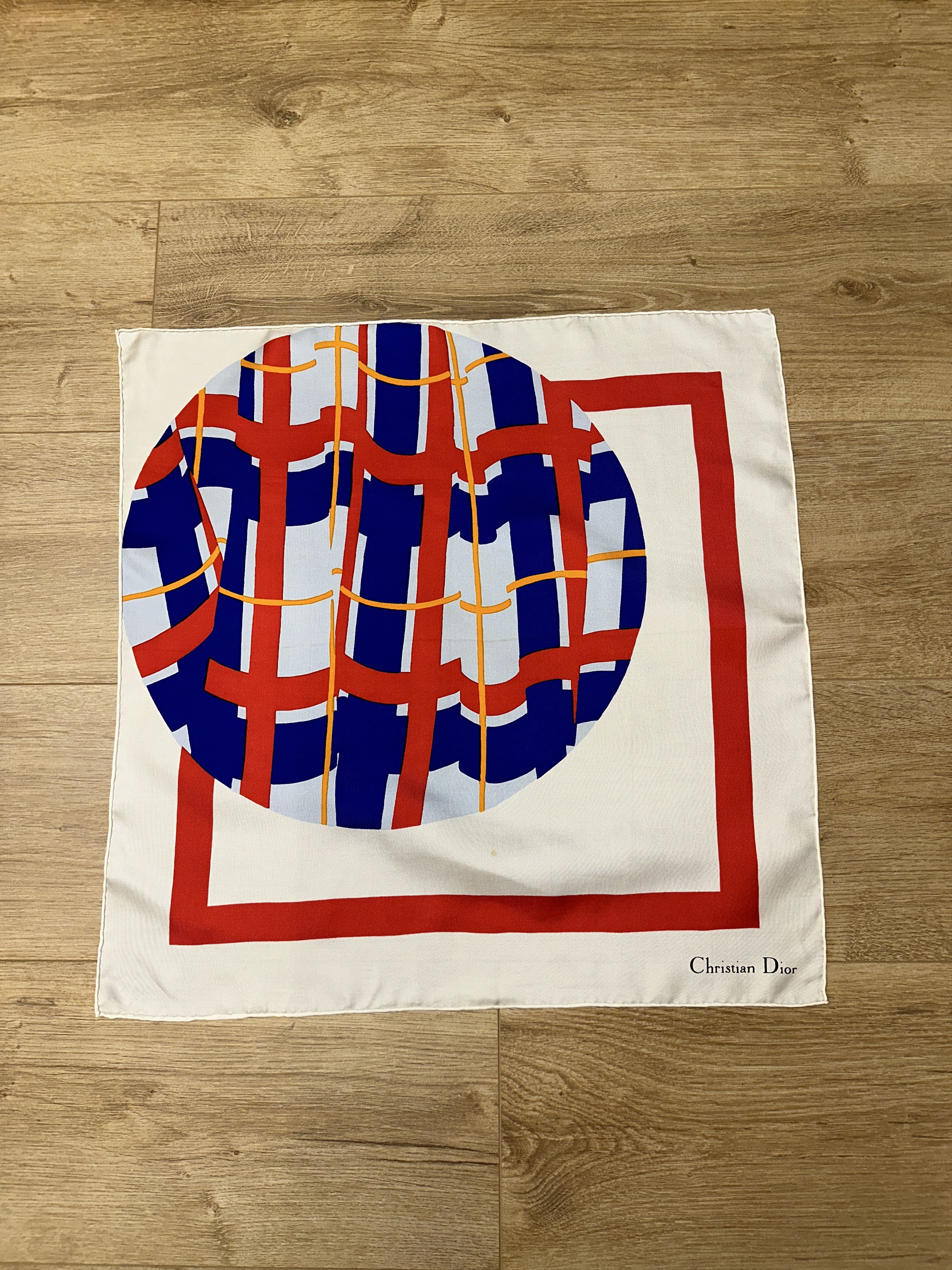 Dior Christian Dior Silk Scarf Graphic Circle 50x50 Pocket Square Size ONE SIZE - 5 Thumbnail
