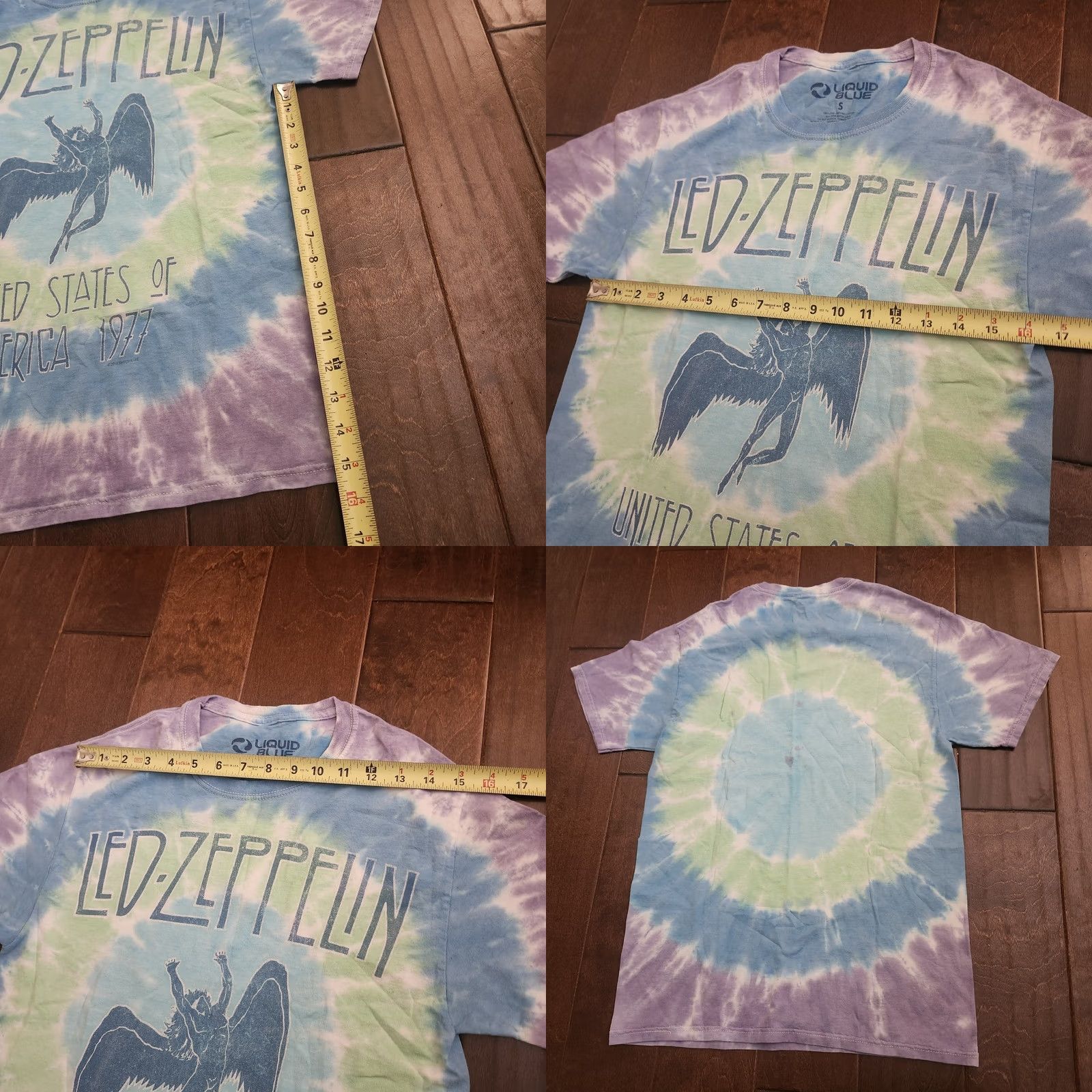 Liquid Blue Liquid Blue Shirt Mens S Led Zeppelin Tie Dye Band USA Rock Tee STAINS Size US S / EU 44-46 / 1 - 8 Thumbnail