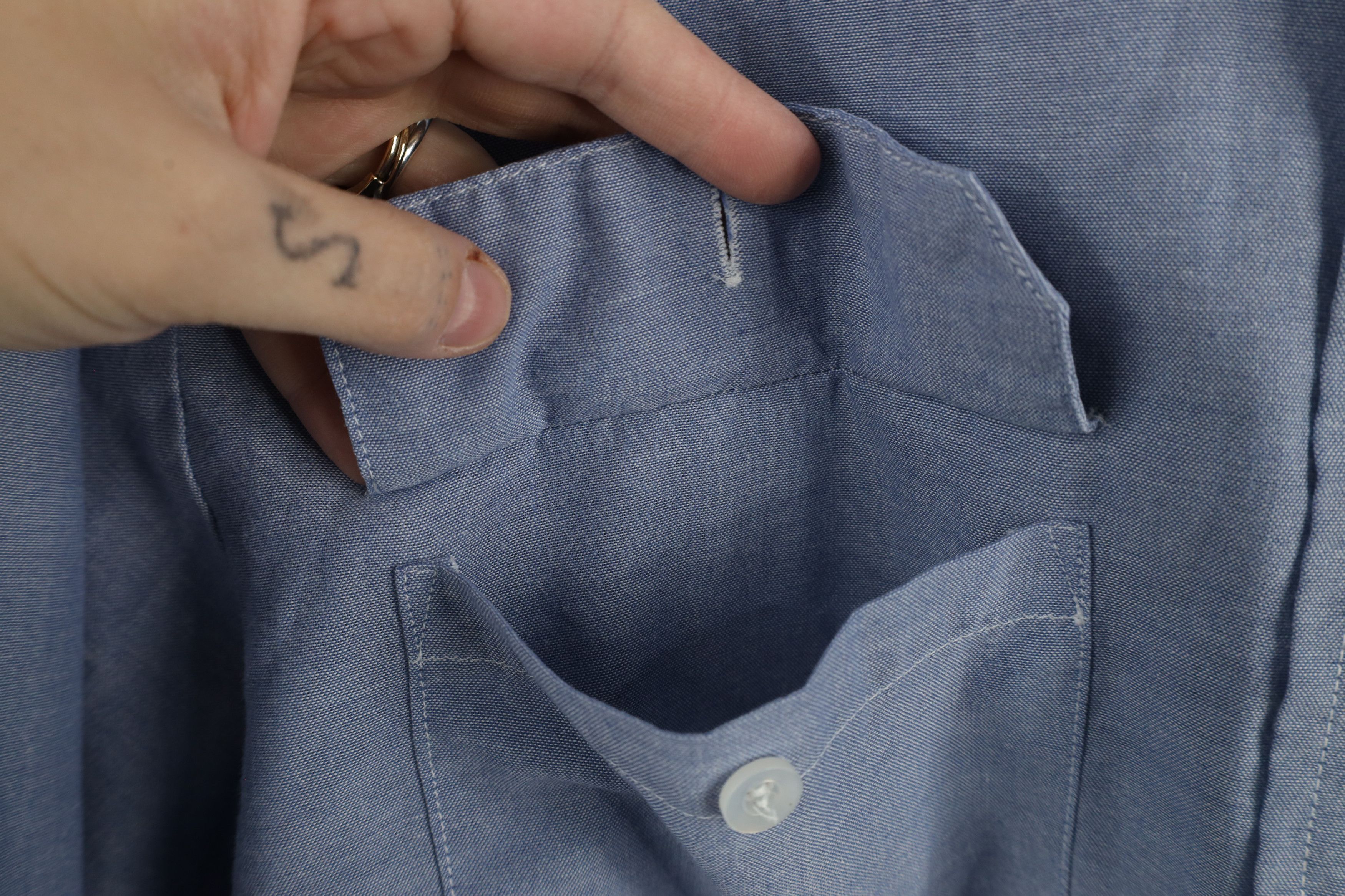 Vintage Vintage 90s Streetwear Chambray Workwear Mechanic Shirt Size US L / EU 52-54 / 3 - 9 Thumbnail