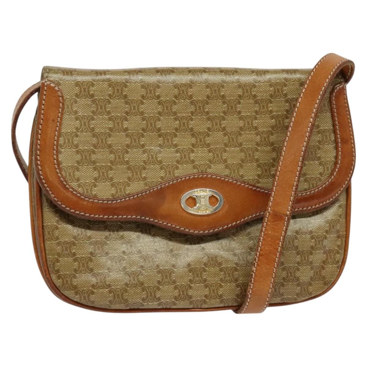 Celine CELINE Macadam Canvas Shoulder Bag Beige Gold Size ONE SIZE - 1 Thumbnail