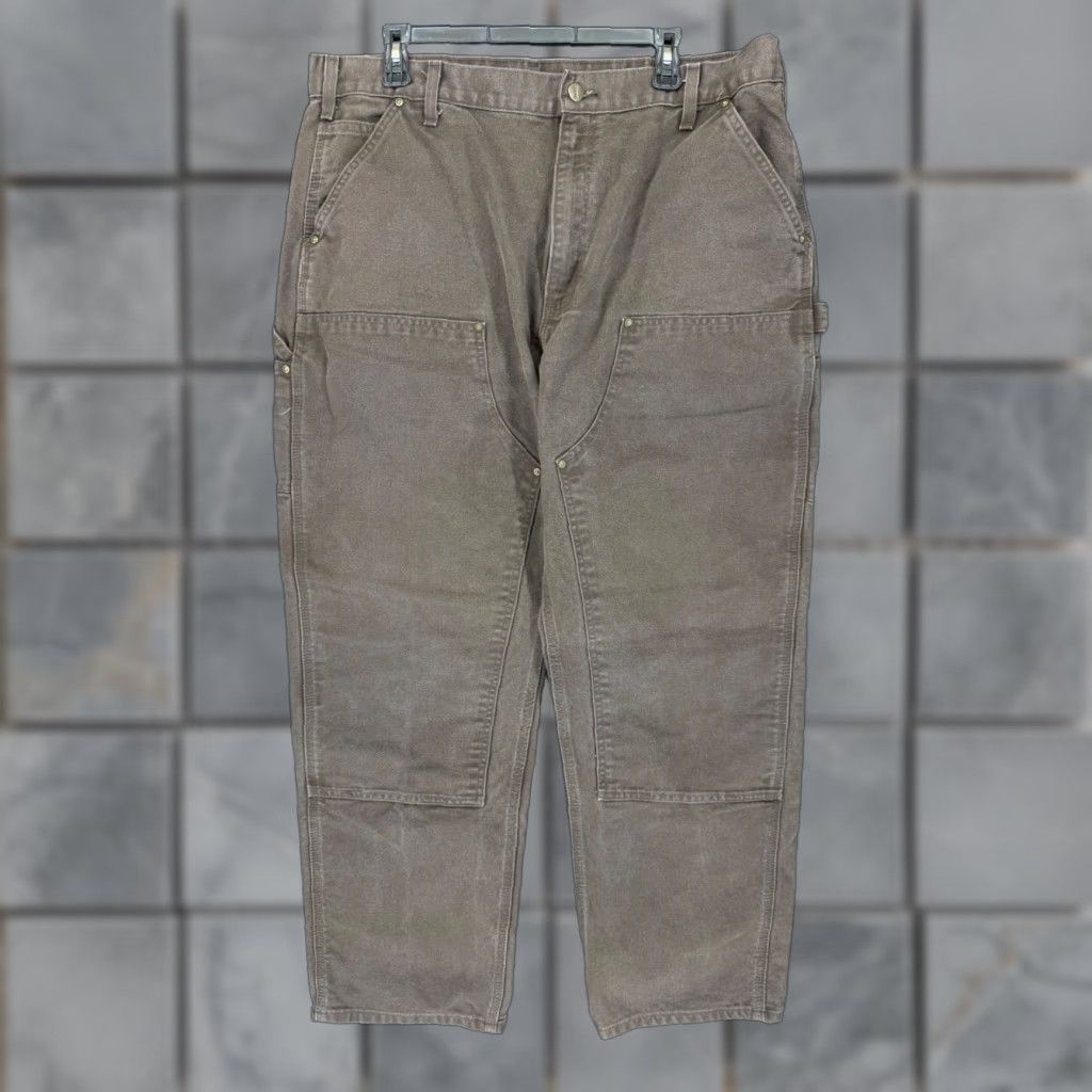 Carhartt VINTAGE? No — Carhartt B136 DKB Double Front Work Pants Dark Brown Dungaree Fit Mens 40x32 Size US 40 / EU 56 - 1 Thumbnail