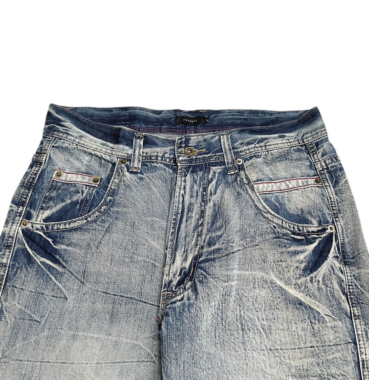 Japanese Brand × Vintage Rare Design Vintage Brand Roshell Jeans 1990s Size US 35 - 3 Thumbnail