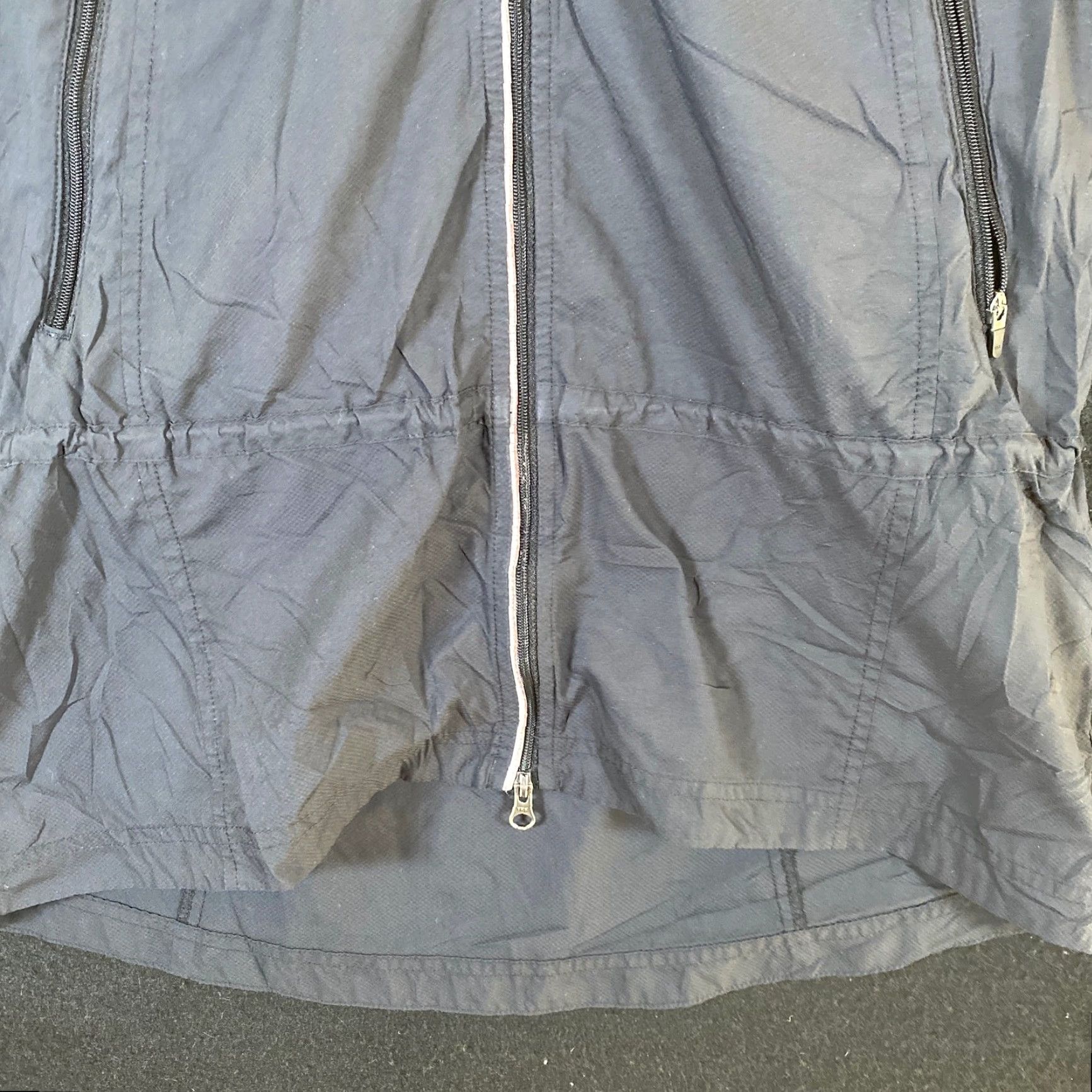 Vintage Lucy Womens Vest Dark Blue Full Zip Hooded LucyTech Lightweight Pocket XS Vest Satin Polyester Windbreaker Womens XS Size XS / US 0-2 / IT 36-38 - 3 Thumbnail