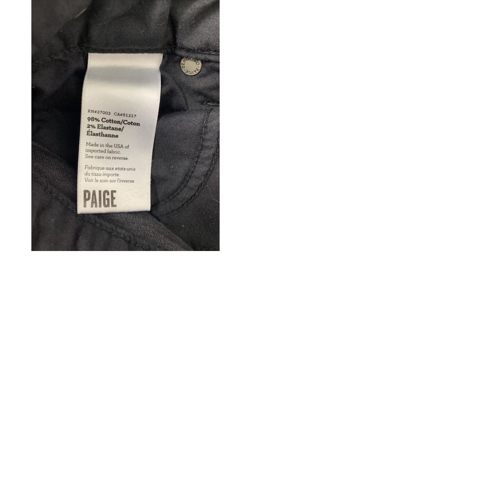 Paige PAIGE Womens Mid Rise Ultra Skinny Black Jeans W1106 USA Made 25 Zip Pockets Jeans Slim 5-Pocket Design Black Womens Mens? Size 28" / US 6 / IT 42 - 9 Thumbnail