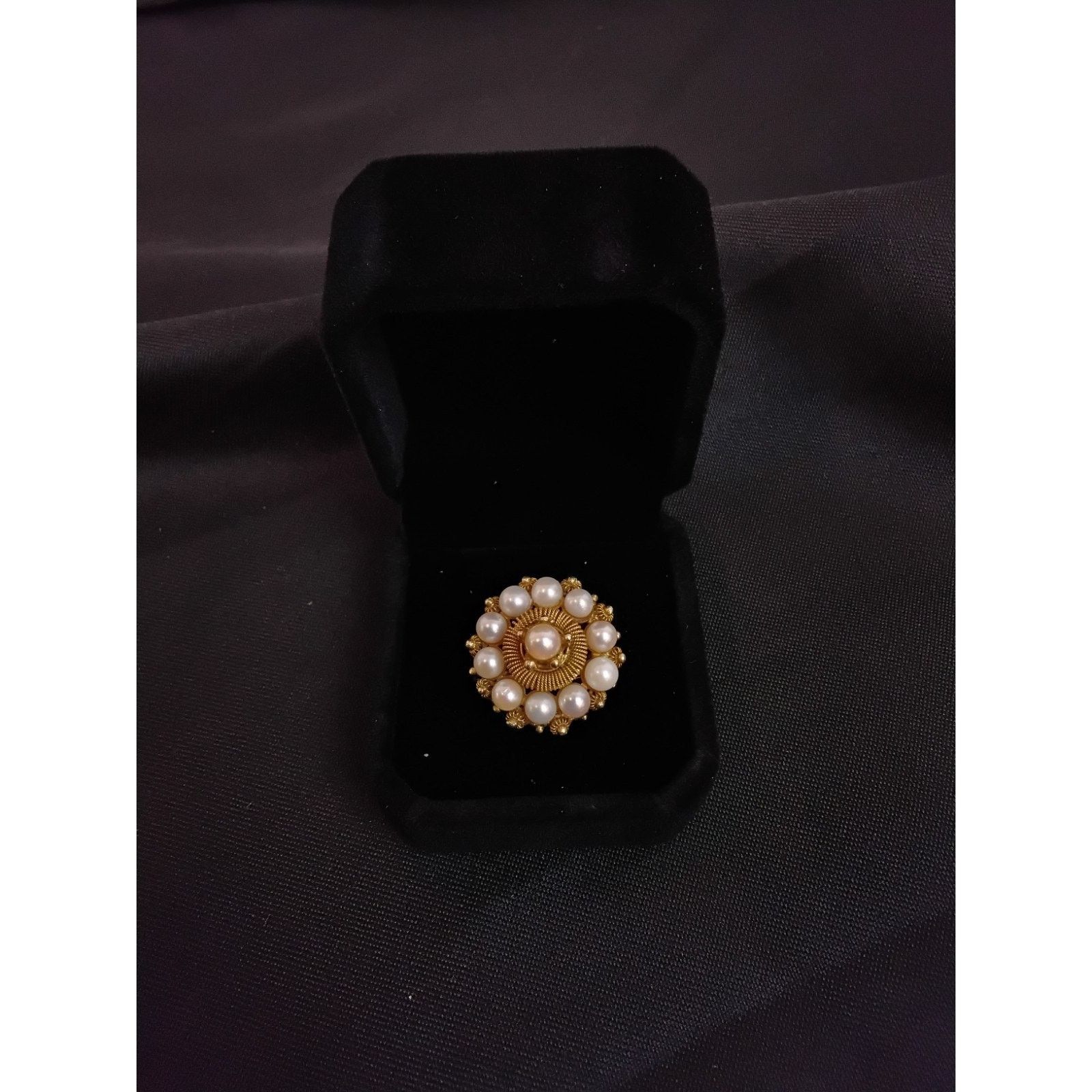 Other 14k Gold Pearl Peruvian Ring Size 6.5 7.7 Grams #W4760 Size ONE SIZE - 2 Thumbnail