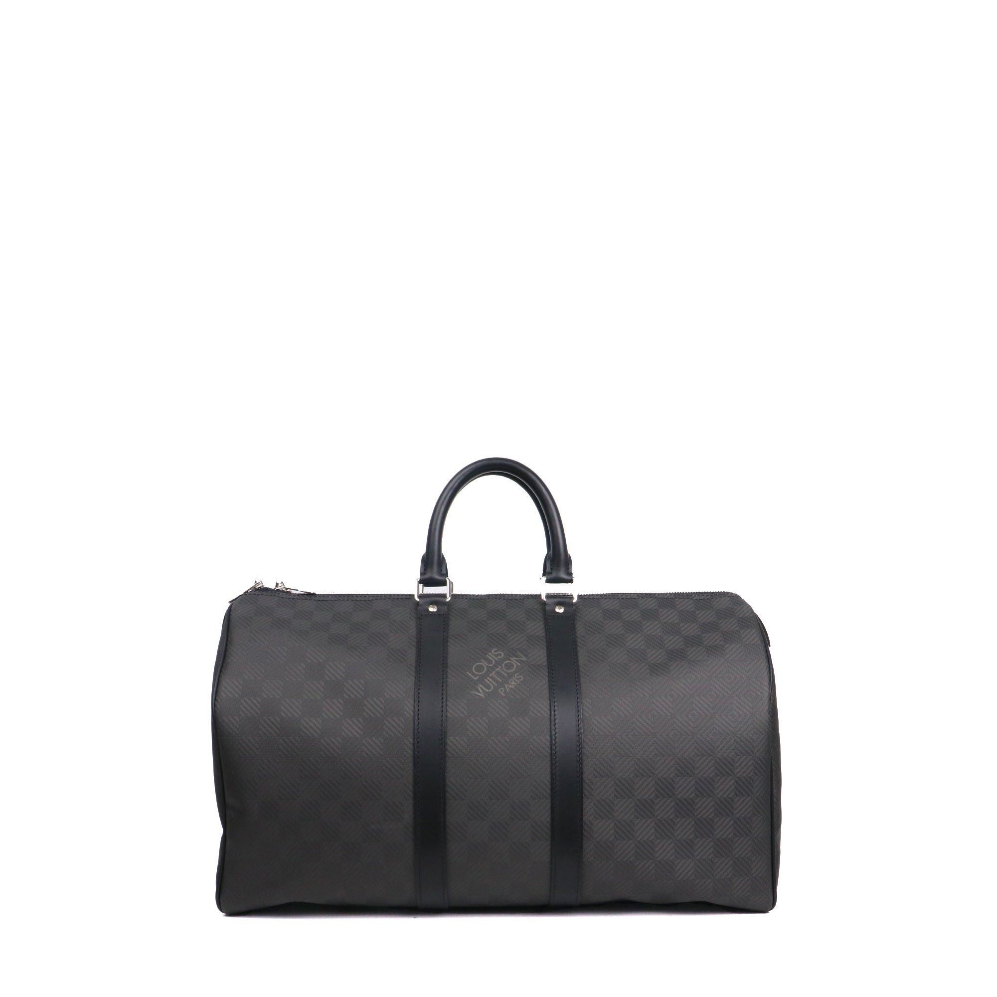 Louis Vuitton LOUIS VUITTON - Louis Vuitton Keepall 45 travel bag in carbon damier canvas Size ONE SIZE - 1 Thumbnail