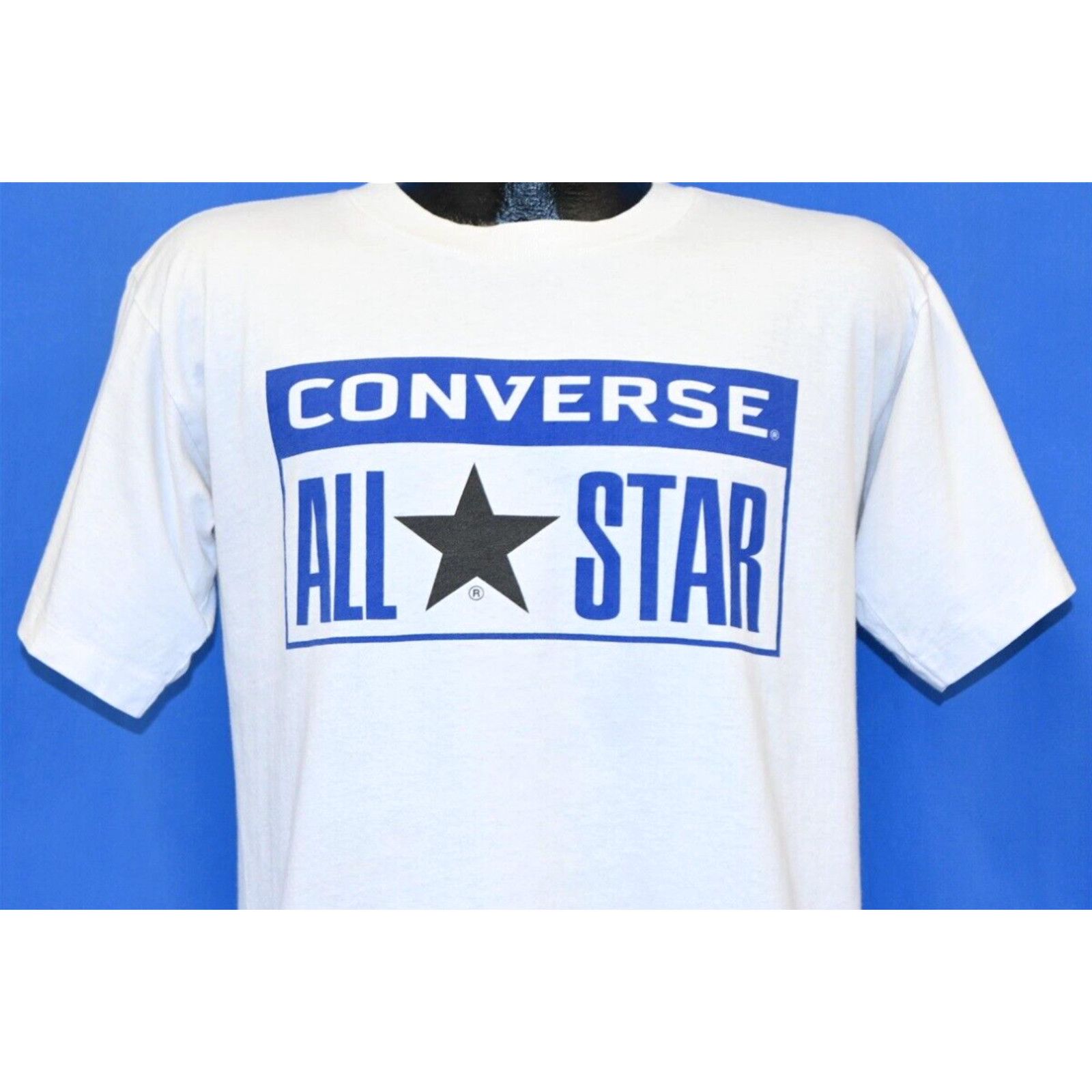 image of Vintage 90's Converse All Star Chuck Taylor Sneakers Logo T-Shirt Youth XL in White, Men's