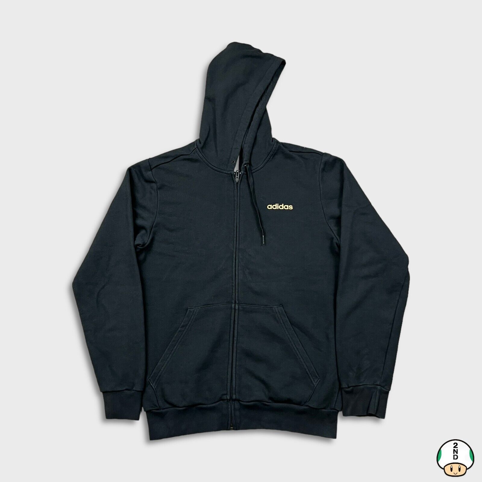 Adidas × Vintage Adidas Hoodie Medium Spell Out Full Zip Hooded Sweatshirt Size US M / EU 48-50 / 2 - 1 Thumbnail