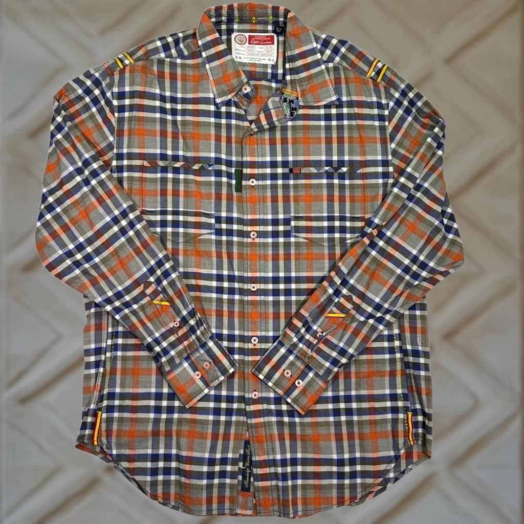 Robert Graham Robert Graham Plaid Button Down Shirt Long Sleeve Mens XL Brown Size US XL / EU 56 / 4 - 1 Thumbnail