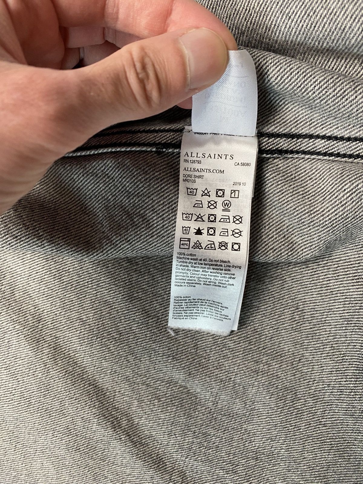 Allsaints Allsaints gray destroyed denim jacket Size US M / EU 48-50 / 2 - 9 Thumbnail
