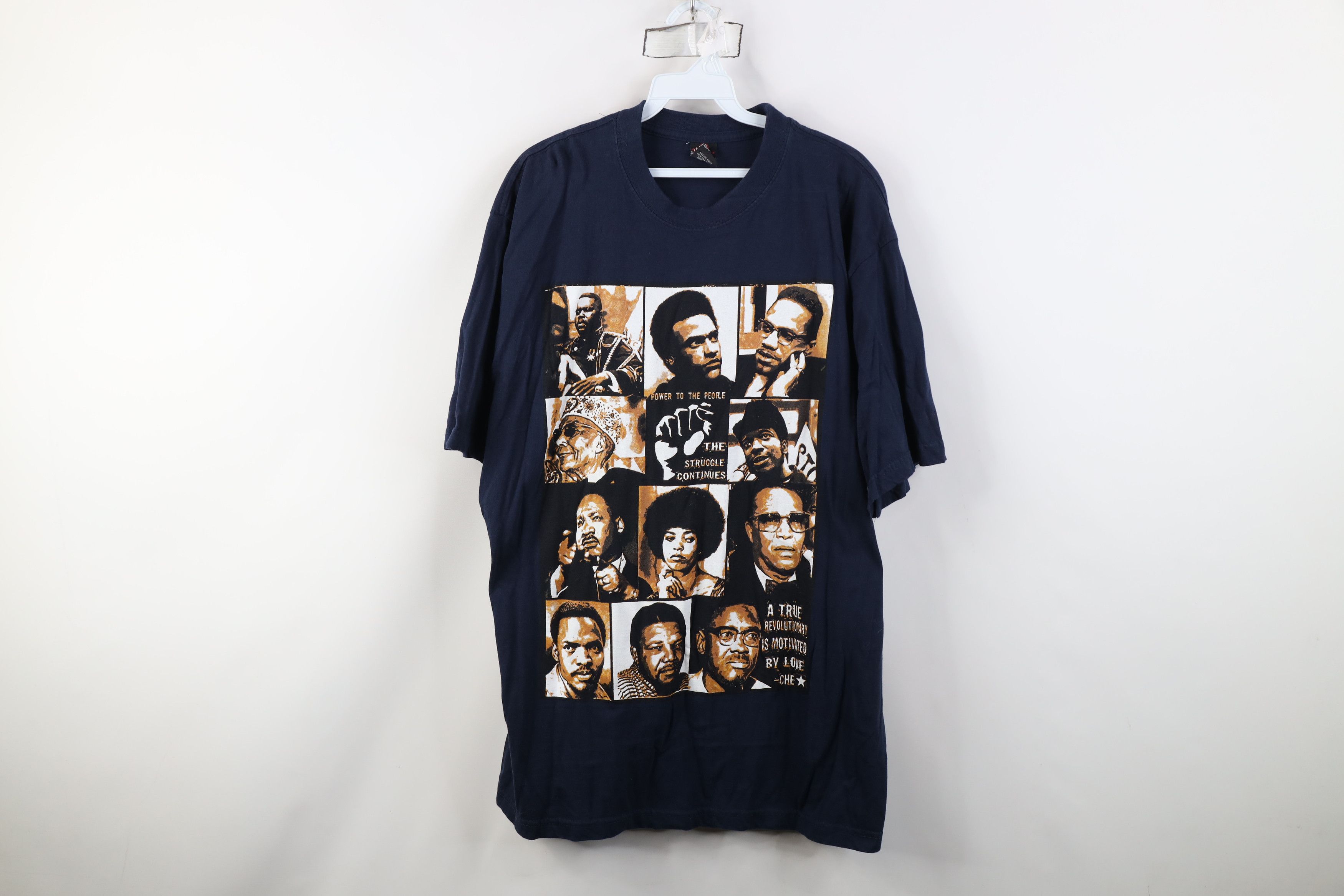 Vintage Vintage Y2K Streetwear Power Malcom X MLK Jr T-Shirt Blue Size US XXL / EU 58 / 5 - 1 Thumbnail