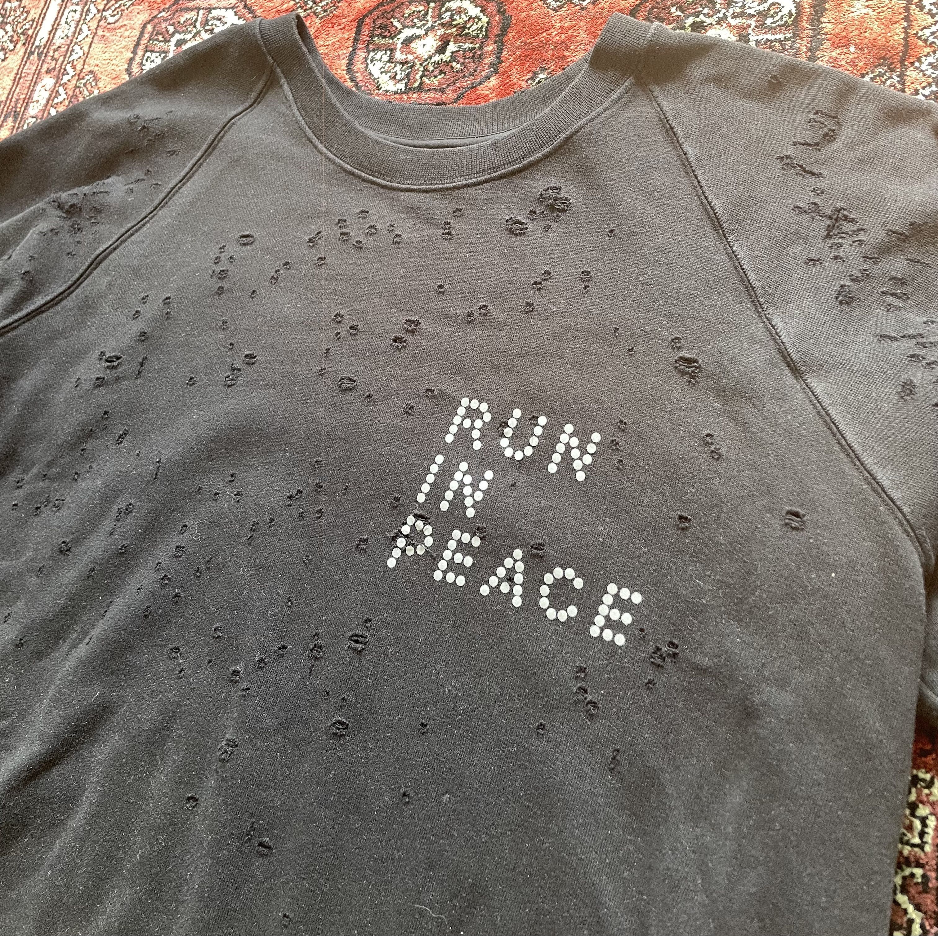 Satisfy Black R.I.P. Run in Peace Moth Eaten Crewneck Sweatshirt Size US L / EU 52-54 / 3 - 1 Thumbnail