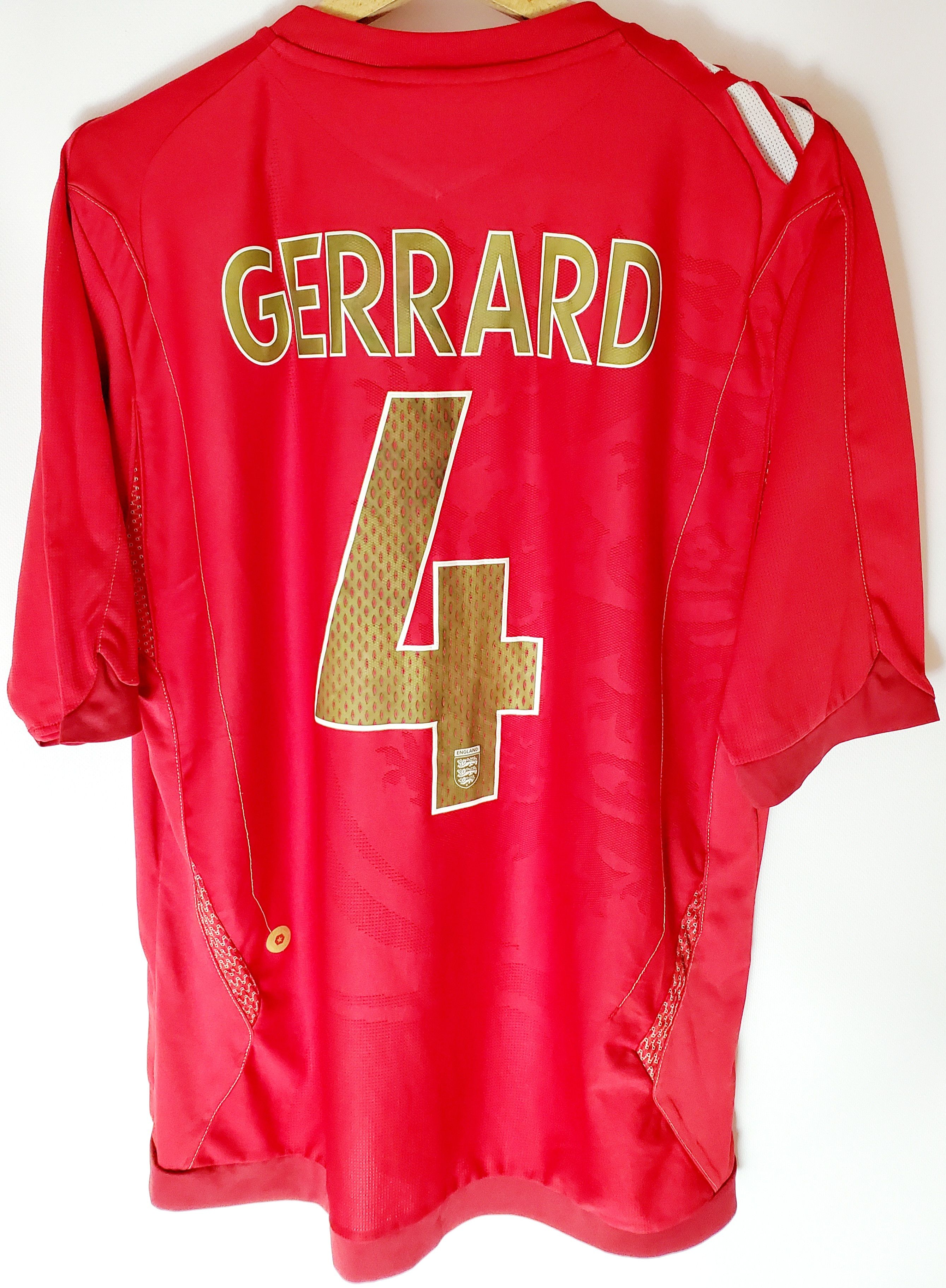 Umbro × Vintage ENGLAND 2006 2008 AWAY Jersey #4 GERRARD New condition L Size US L / EU 52-54 / 3 - 1 Thumbnail