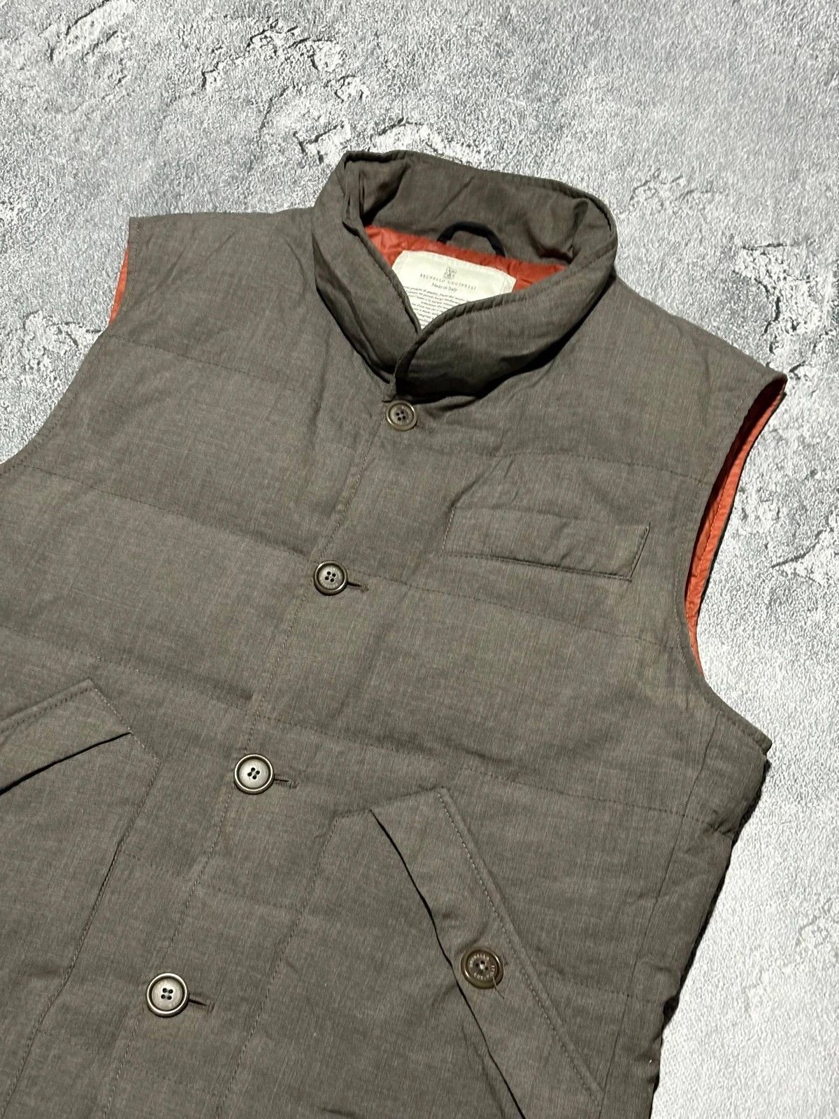 Brunello Cucinelli Vintage Rare Brunello Cucinelli Luxury Gray Down Puffer Vest Size XL / US 12-14 / IT 48-50 - 3 Thumbnail