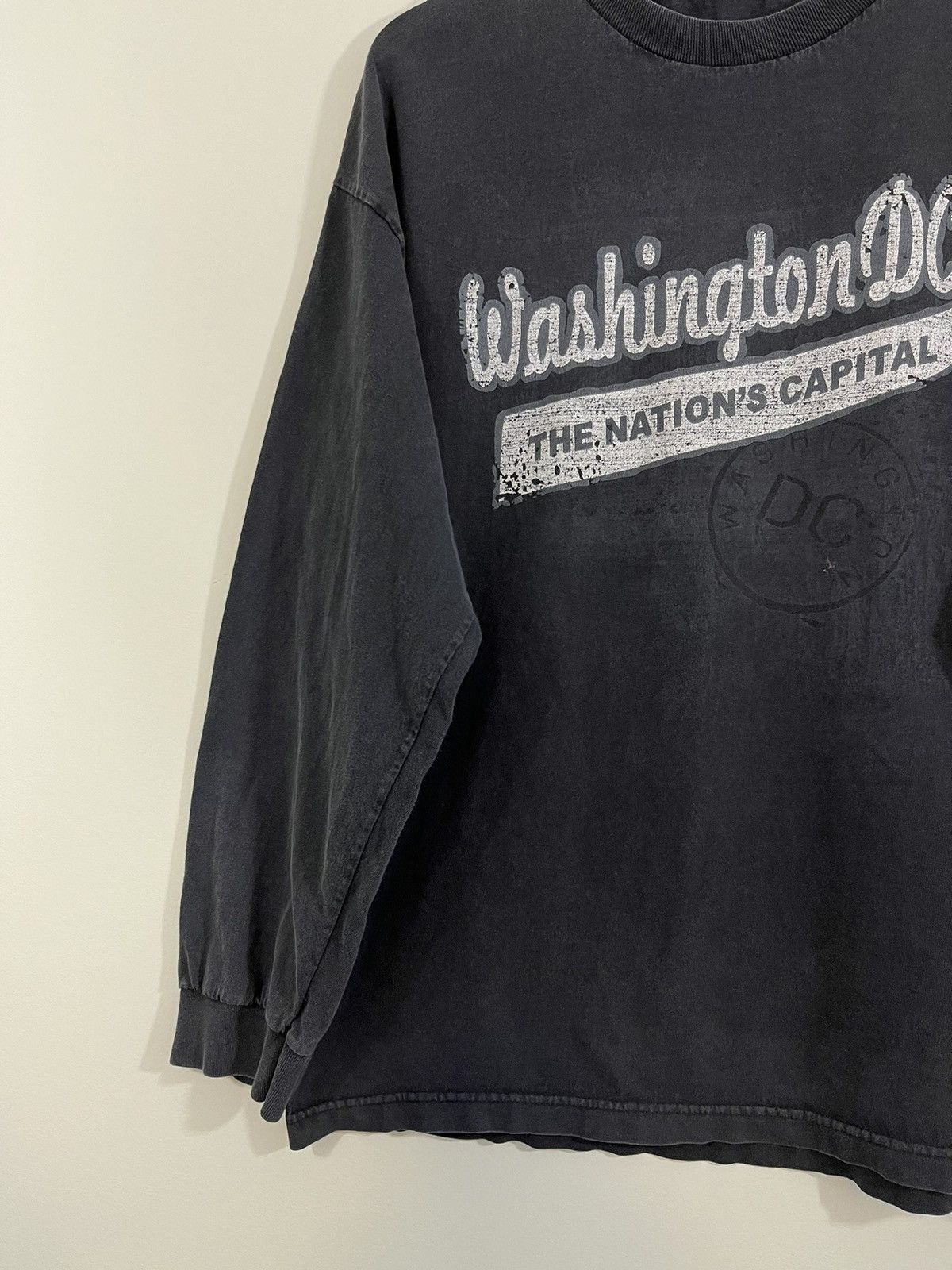 Vintage Sun Faded Washington DC Distressed Long Sleeve Size US XL / EU 56 / 4 - 7 Thumbnail