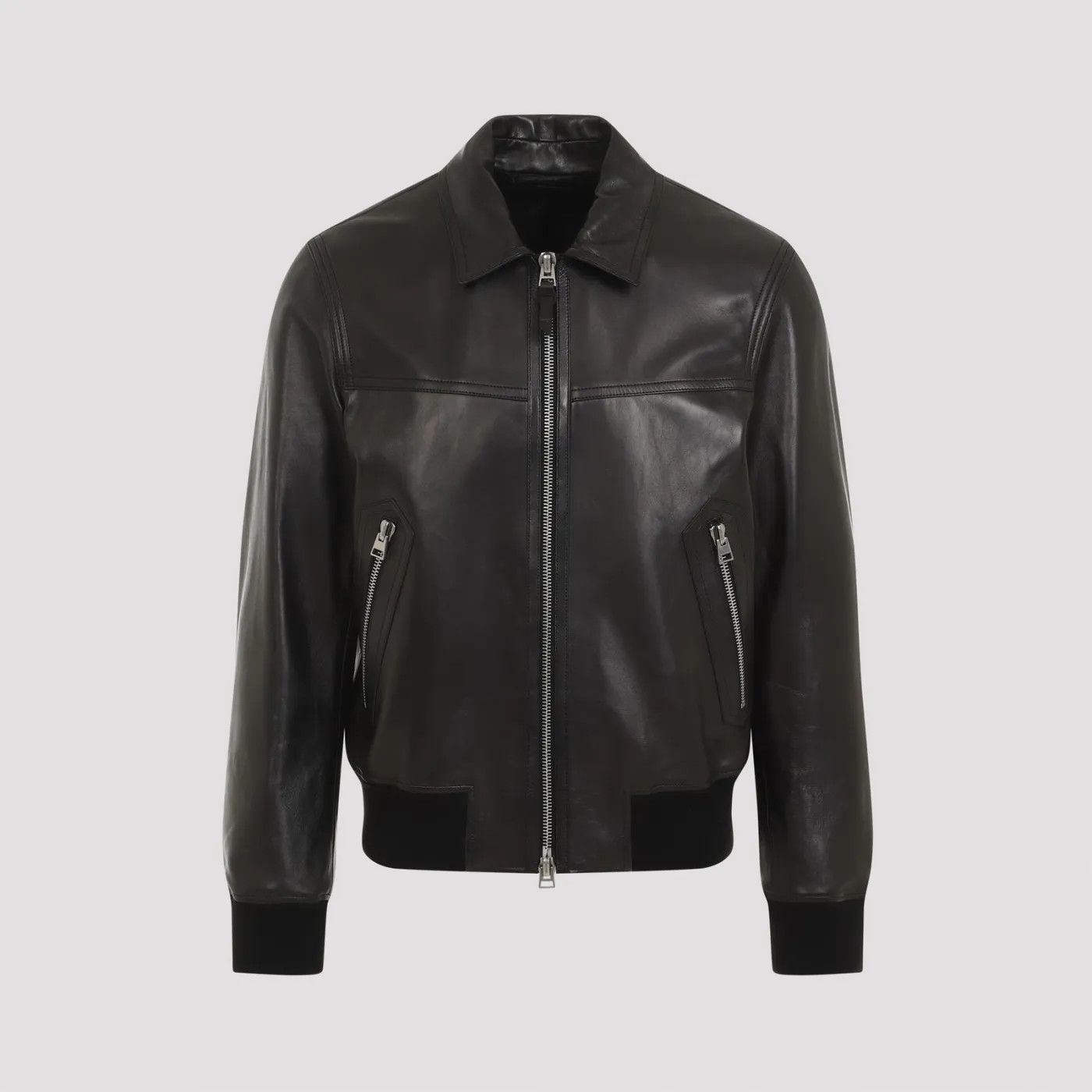 Tom Ford o1w1db10425 LBB004 Leather Jacket in Black Size US S / EU 44-46 / 1 - 1 Thumbnail