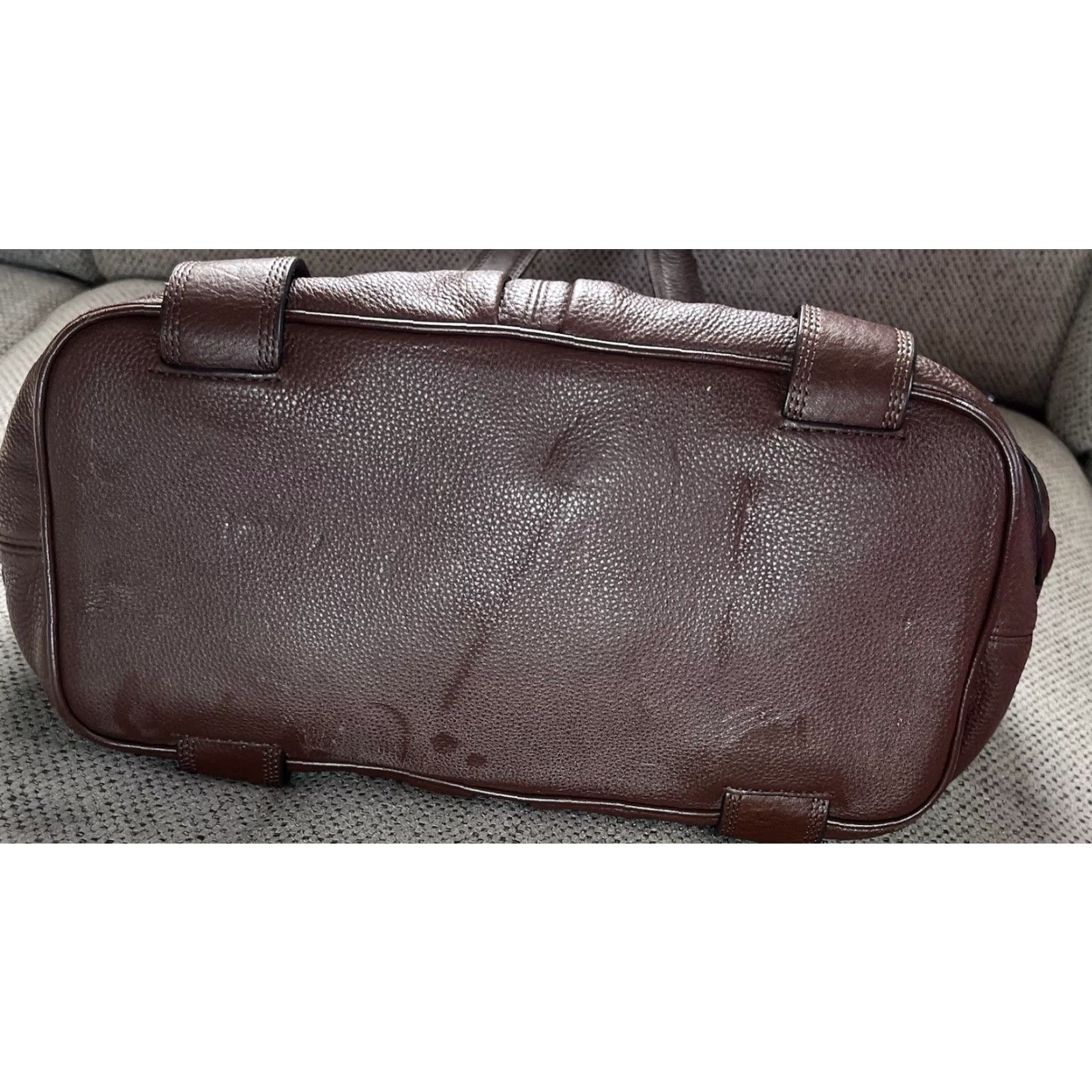 Michael Kors VINTAGE Michael Kors Harness Grab Bag Dark Brown Mocha Pebble Leather Size ONE SIZE - 8 Thumbnail