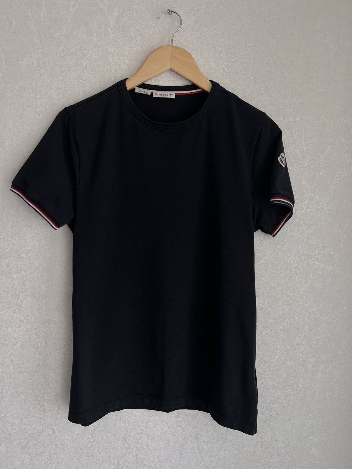 image of Moncler Slim Fit T Shirt Polo in Black, Men's (Size Medium)