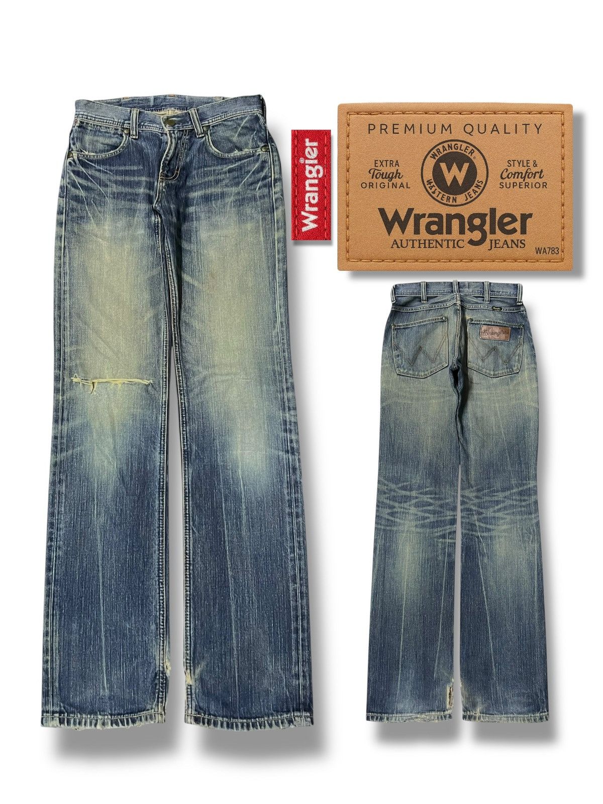 Vintage Y2K Wrangler - Faded Mud Wash Distressed Denim