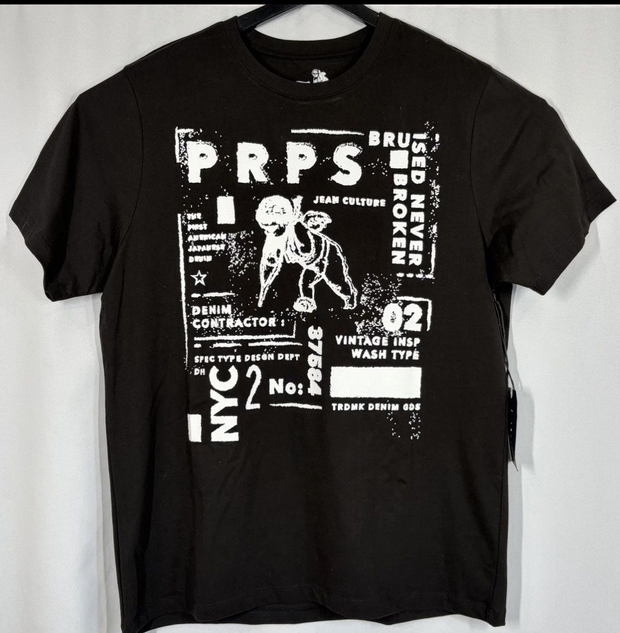 PRPS Graphic T-shirt XL Black 100% Cotton Crew Neck