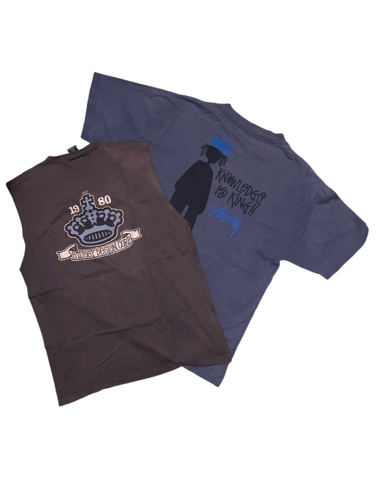 Stussy Rare Vintage 90s Stussy Crown & Knowledge Is King Tshirt Size US L / EU 52-54 / 3 - 1 Thumbnail