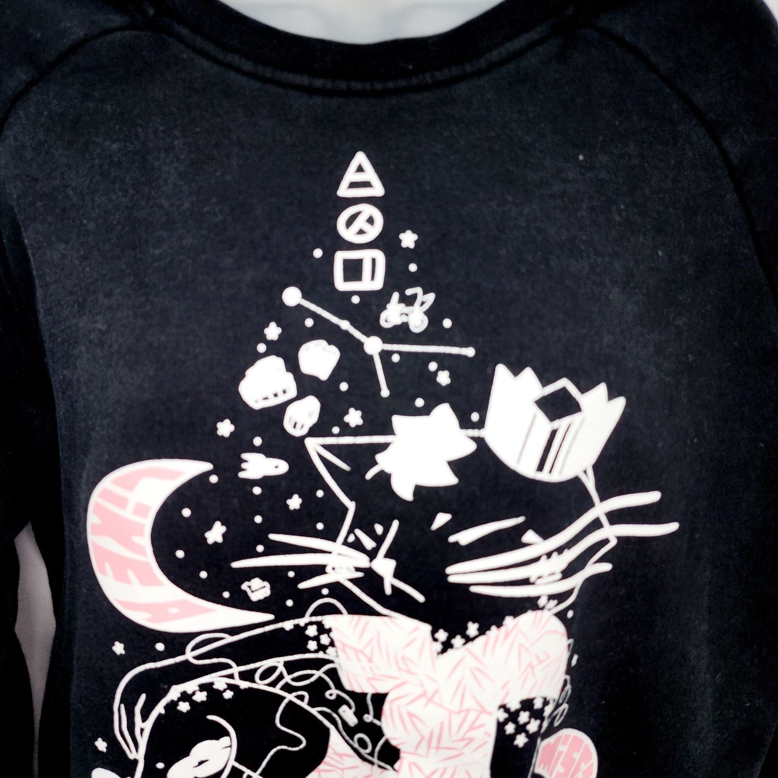 Other Aesumi Women's Black Princess Cat Graphic Sweatshirt Size M / US 6-8 / IT 42-44 - 6 Thumbnail