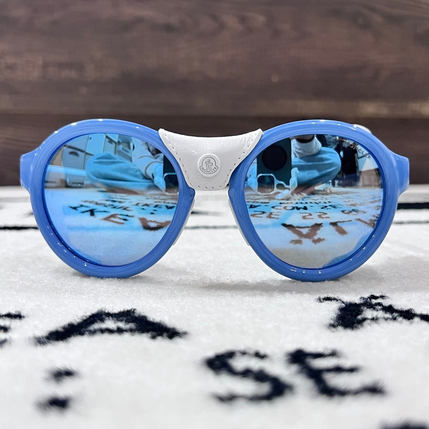 Moncler Moncler Sky Blue White Steradian Round Sunglasses Boutique Size ONE SIZE - 9 Thumbnail