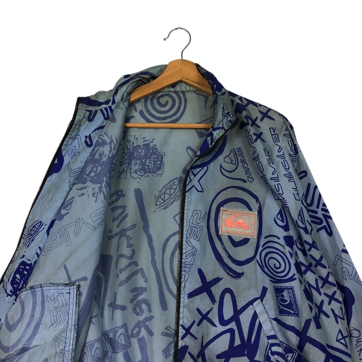 Quiksilver 🔥VINTAGE BOMBER JACKET ZIPPER QUICKSILVER OVERPRINT Size US L / EU 52-54 / 3 - 14 Thumbnail