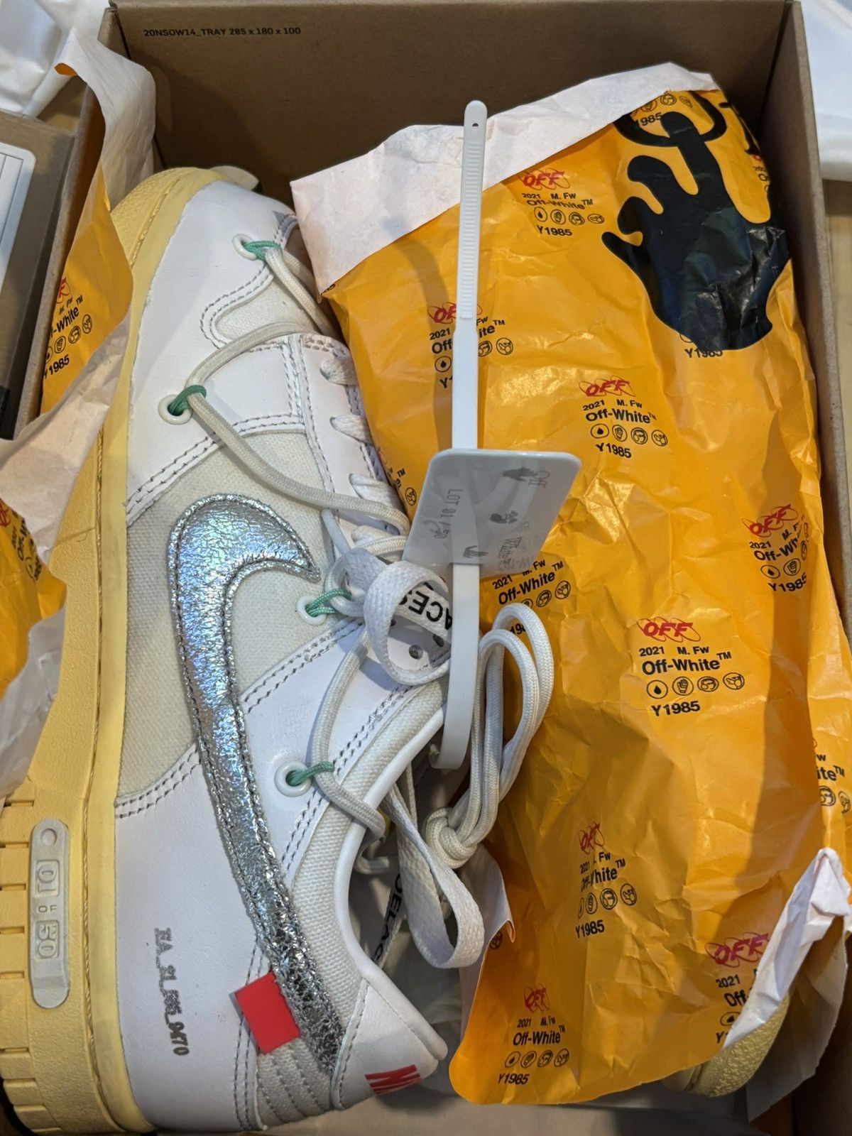 Nike × Off-White Nike Off White Dunk Low Lot 01 Of 50 Size 5.5 Size US 5.5 / EU 38 - 13 Thumbnail