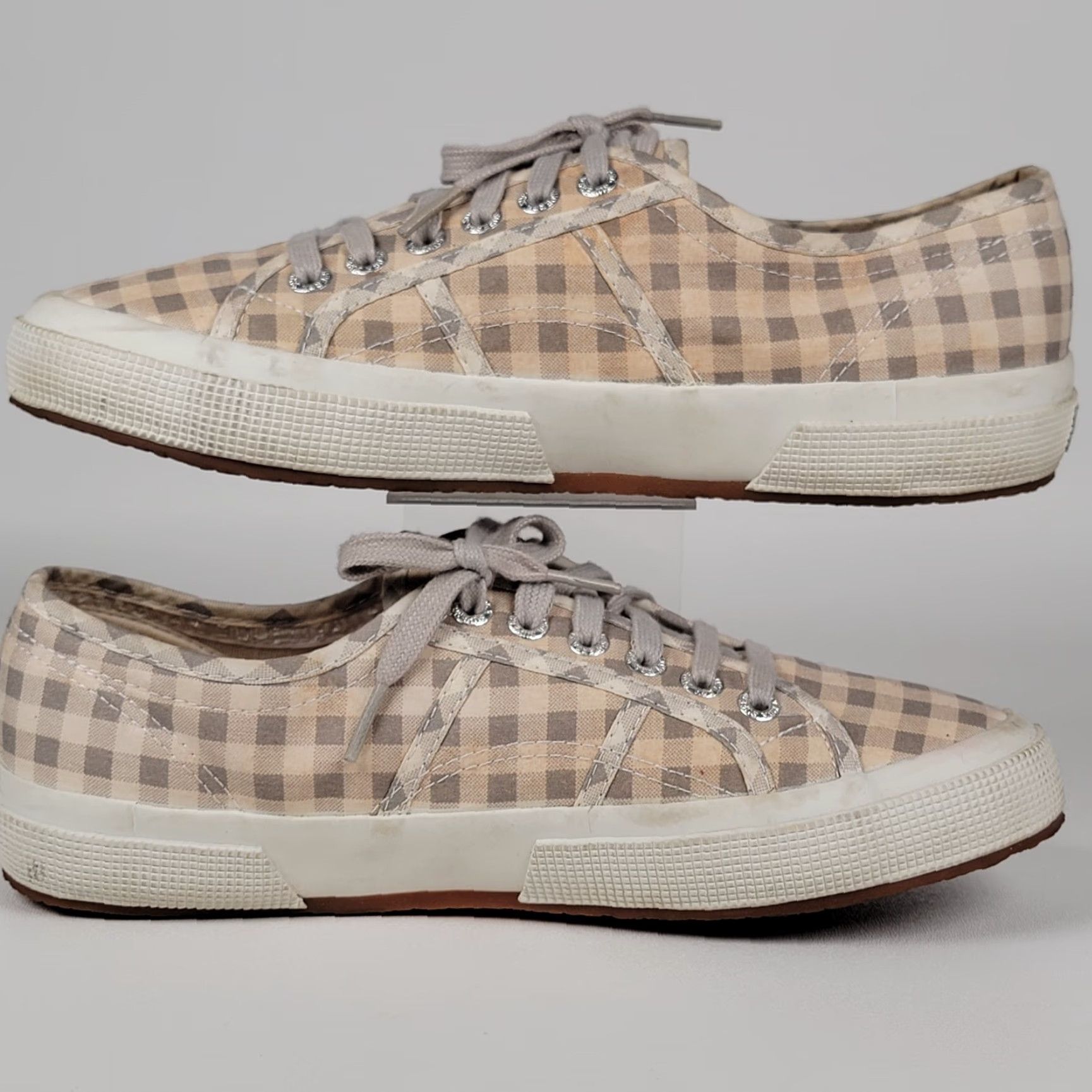 Superga Superga 2750 Gingham Checkerboard Sneaker Grey White Women's 8.5 S00CV40 Size US 9 / IT 39 - 4 Thumbnail