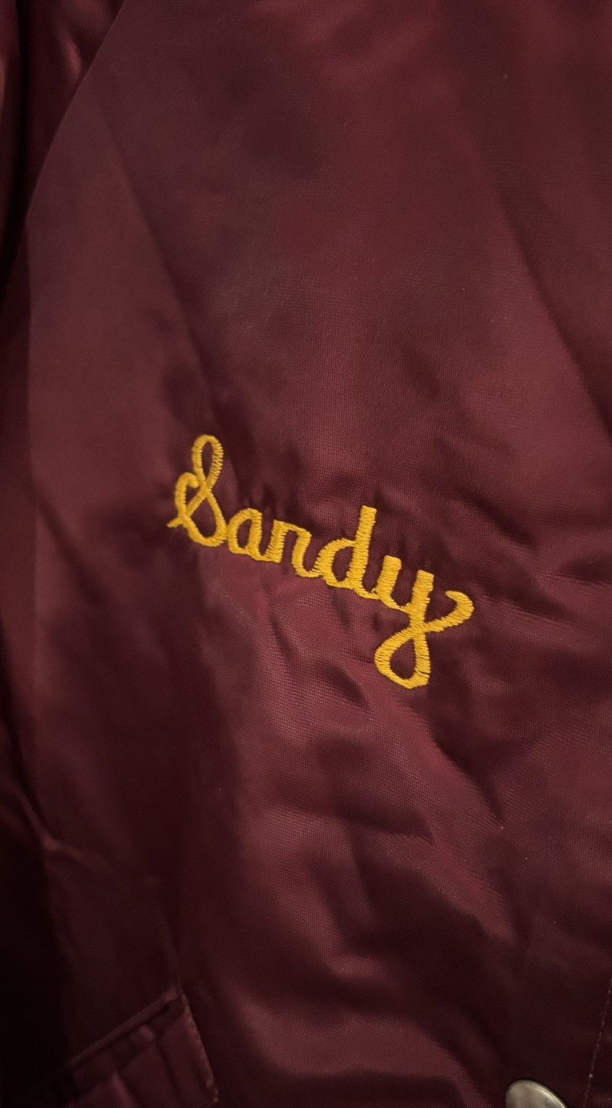 Vintage Vintage “Sandy” Varsity Jacket Burgandy/Gold Size S / US 4 / IT 40 - 4 Thumbnail