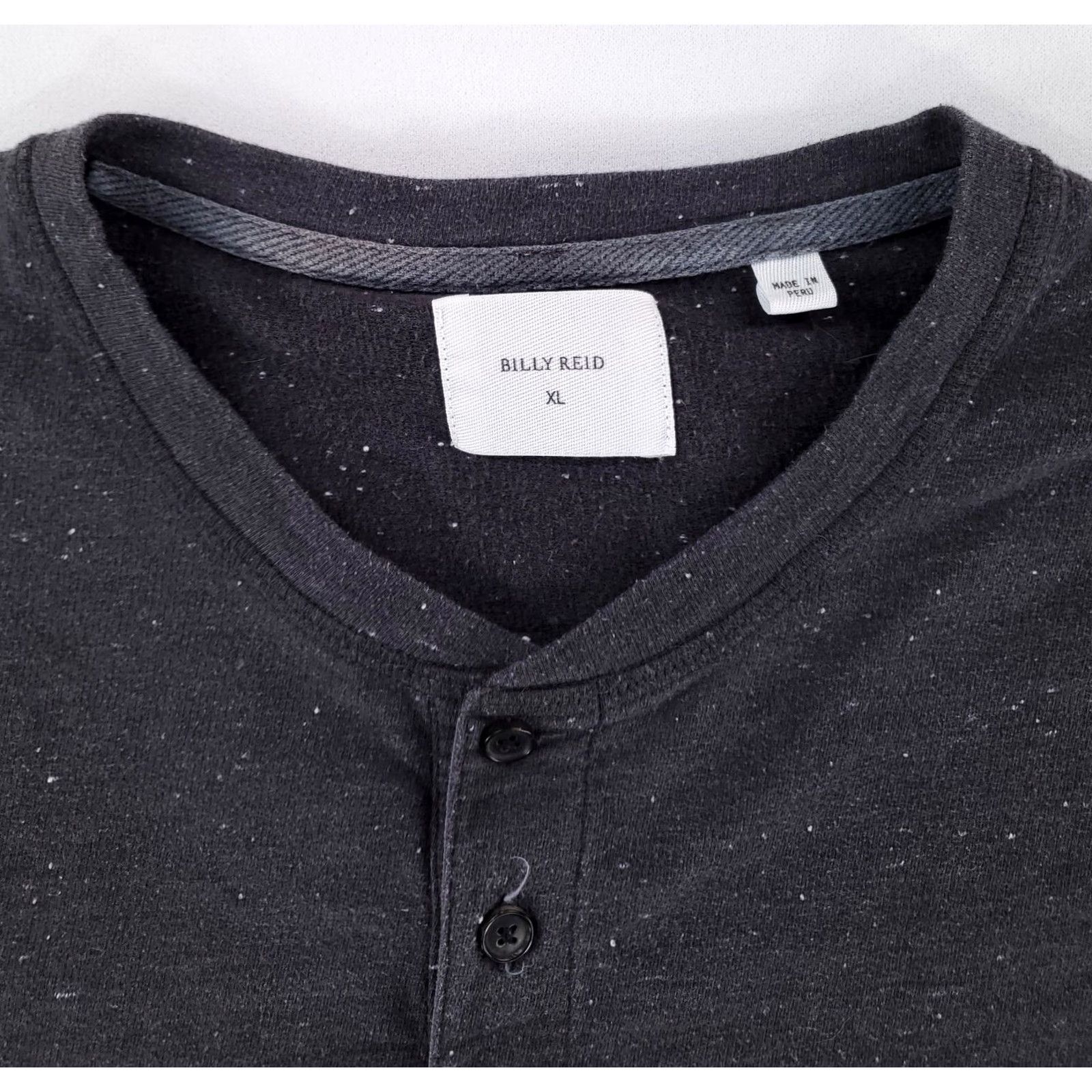 Billy Reid Billy Reid Speckle Knit Henley Pullover Shirt Gray Long Sleeve Mens XL Size US XL / EU 56 / 4 - 2 Thumbnail