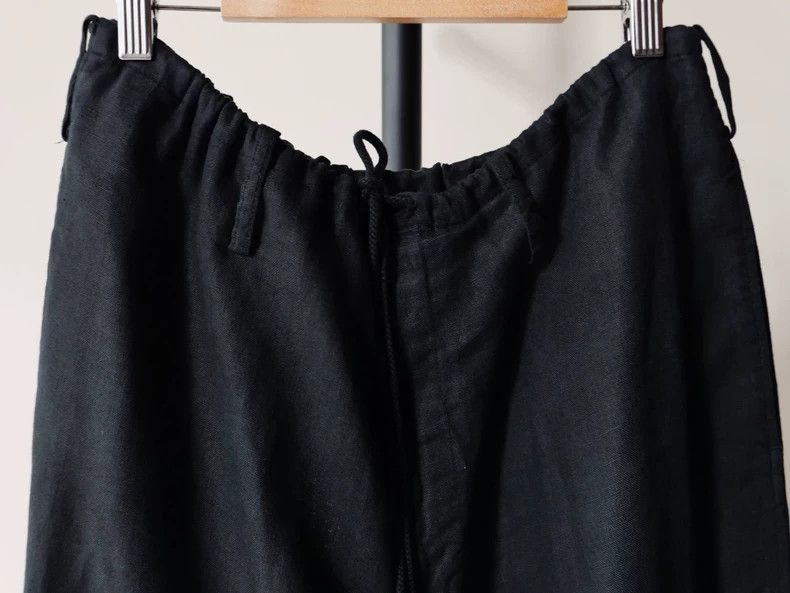 Yohji Yamamoto Yohji Yamamoto size 1 15ss linen straight-leg drawstring pa Size US 28 / EU 44 - 2 Thumbnail