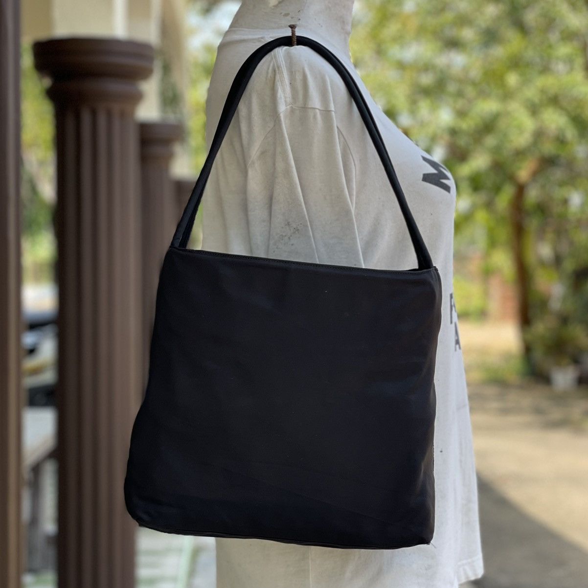 Prada Prada Nylon Tessuto Black Tote Bag Size ONE SIZE - 4 Thumbnail