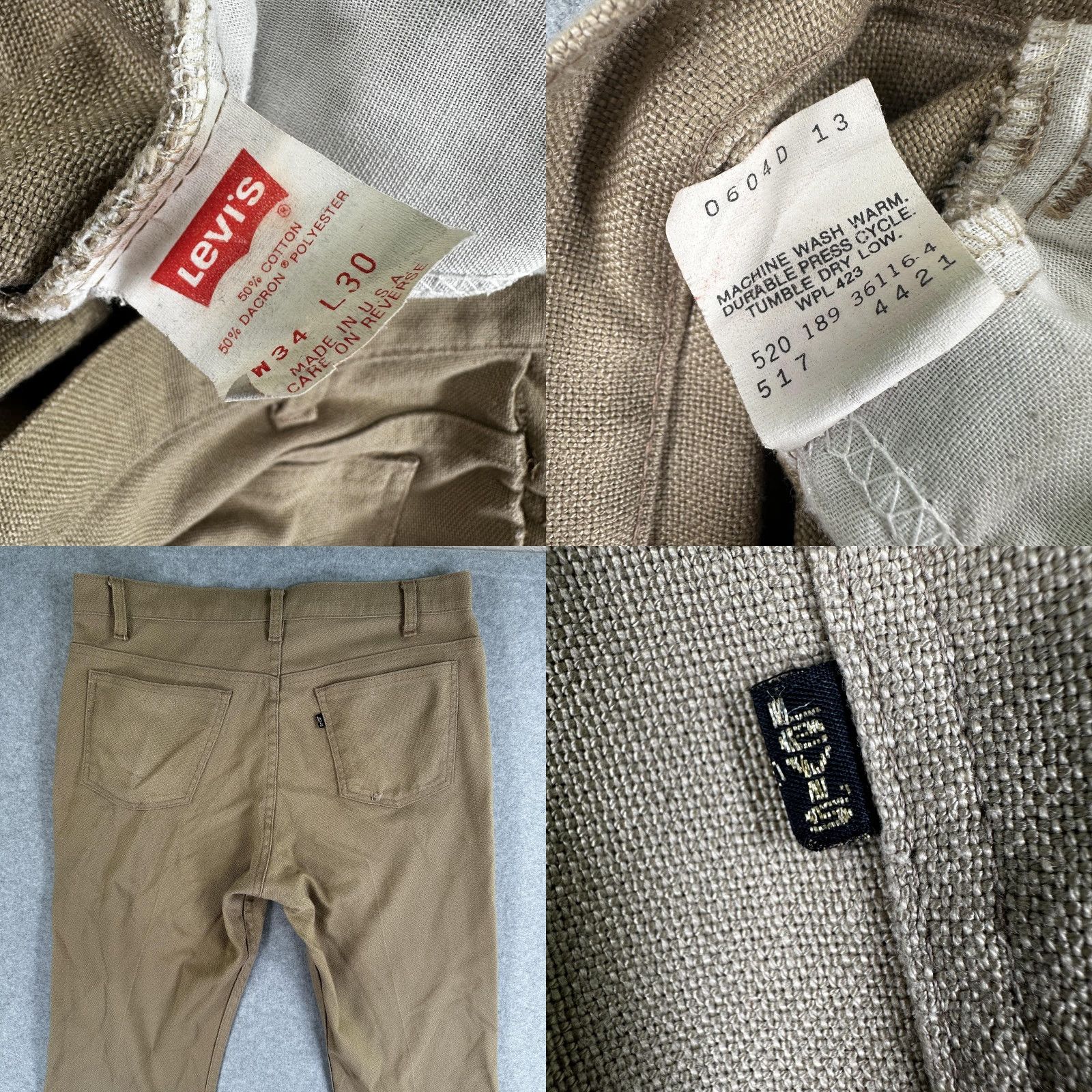 Levi's VINTAGE Levi's Sta-Prest Pants Mens 34x30 Brown Bootcut Canvas USA Workwear Size US 34 / EU 50 - 9 Thumbnail