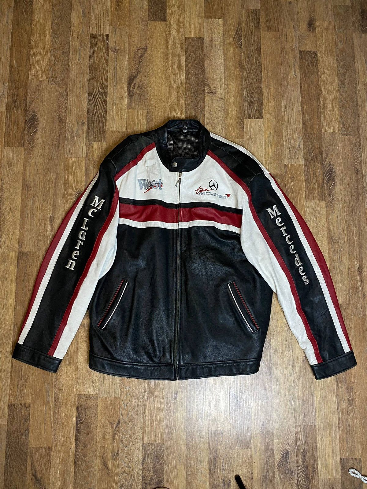 Other McLaren Mercedes Benz Vintage Leather Jacket Racing Nylon Size US XL / EU 56 / 4 - 1 Thumbnail