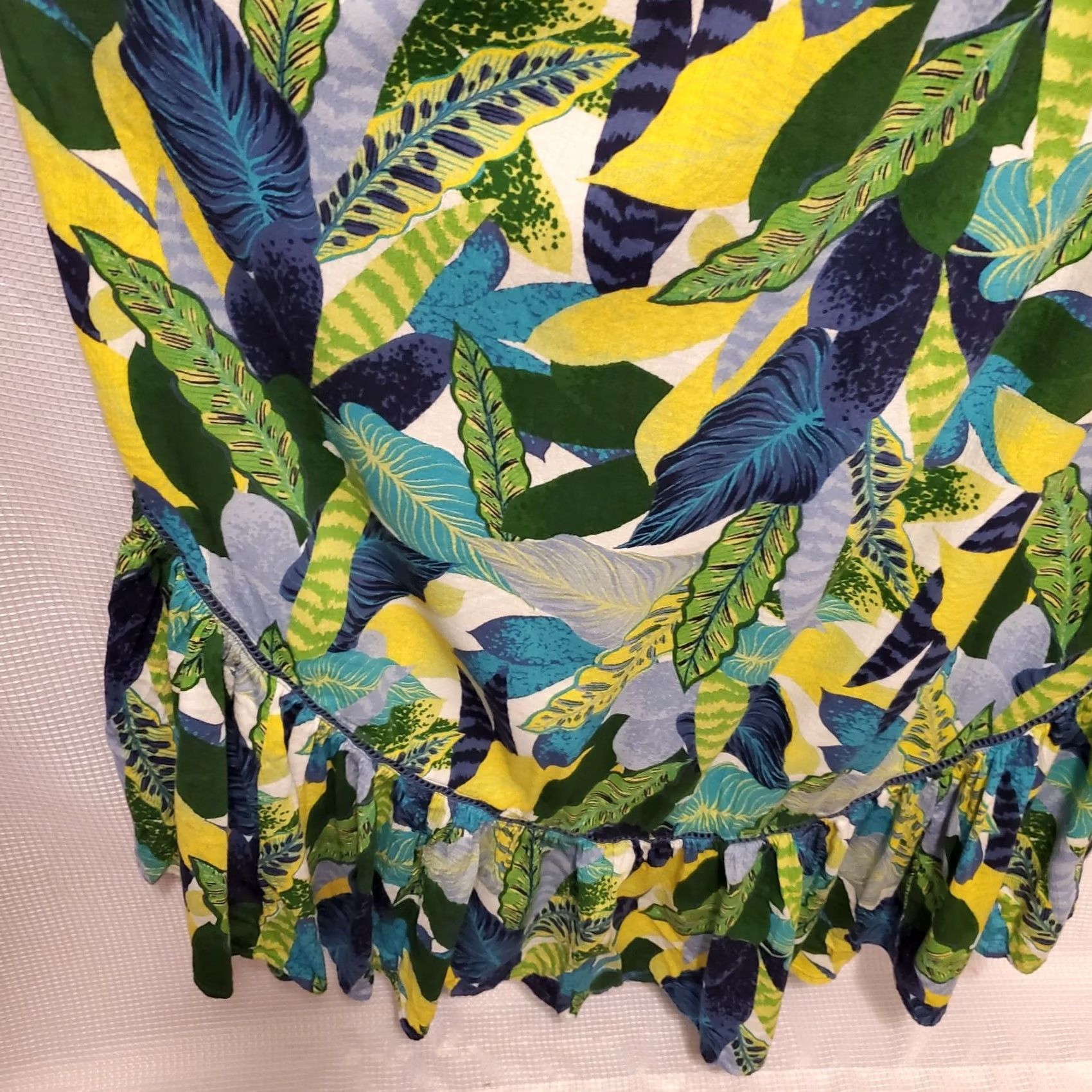 Vintage Aerie Paradise Tropical Boho Summer Dress - M - Blue Floral Halter Size M / US 6-8 / IT 42-44 - 7 Thumbnail