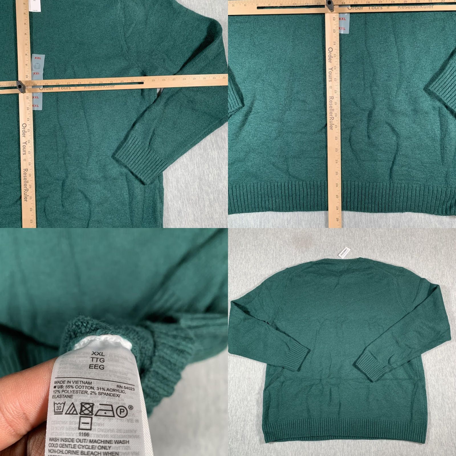 Old Navy Old Navy Sweater Mens 2XL Green Crewneck Pullover Ribbed Knit Machine Washable Size US XXL / EU 58 / 5 - 8 Thumbnail