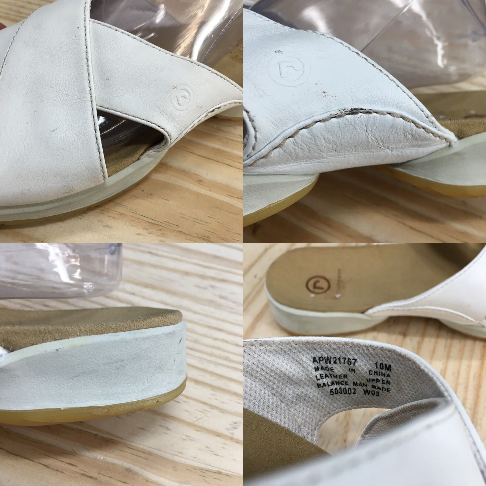 Rockport Rockport Sandals Womens 10 M Slip On Slides White Leather Casual Open Toe Size US 10 / IT 40 - 10 Thumbnail