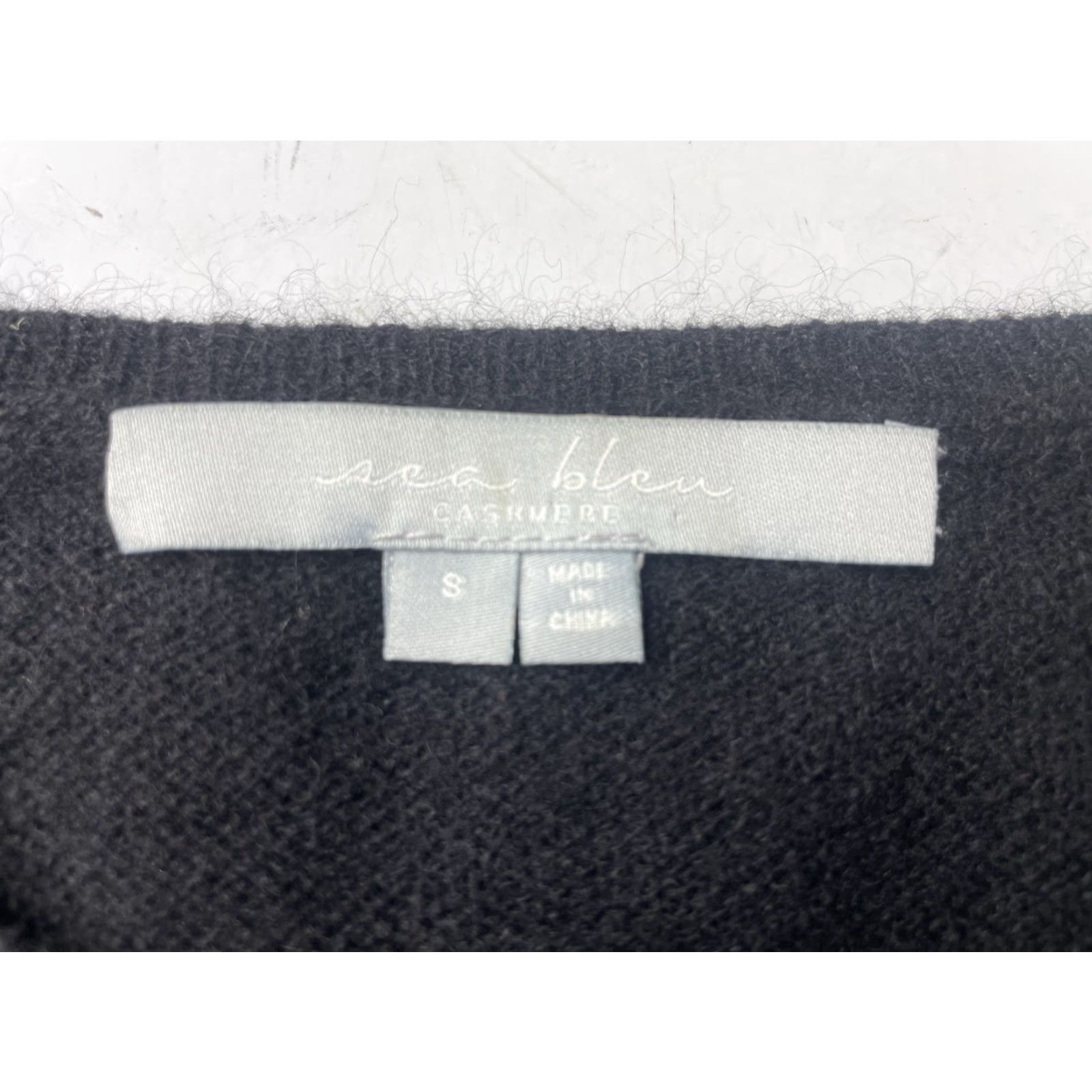 Vintage Sea Bleu Sweater Womens Small Crew Neck 100% Cashmere Black Pullover Crewneck, Wool/Knits, S, Black, Pullover, Women, 100% Cashmere, Sea Bleu Size S / US 4 / IT 40 - 3 Thumbnail