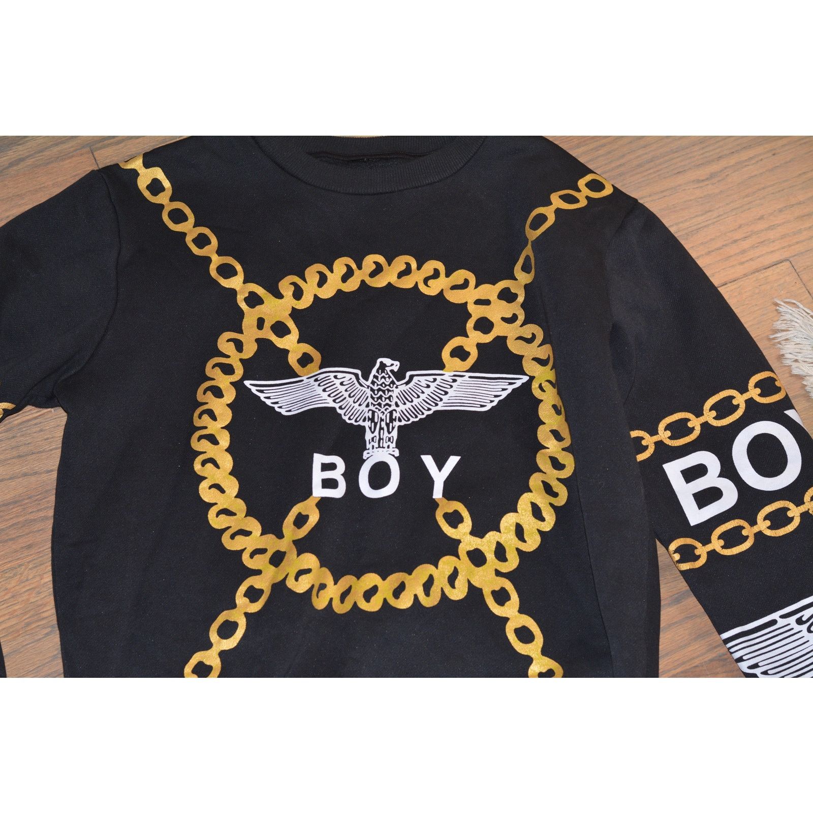Boy London Boy London Black and Gold Chain Print Sweatshirt Size ONE SIZE - 1 Thumbnail