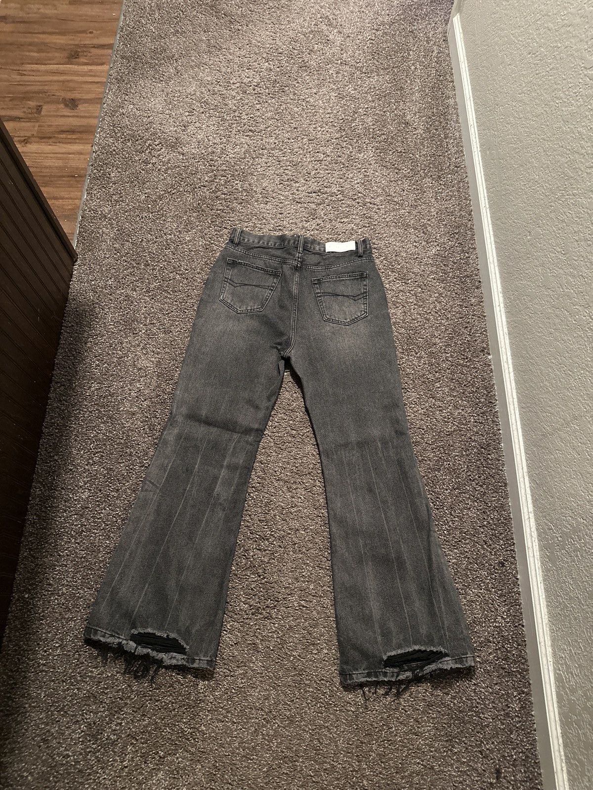 Japanese Brand × Vintage Washed Black Flared Denim Size US 32 / EU 48 - 1 Thumbnail