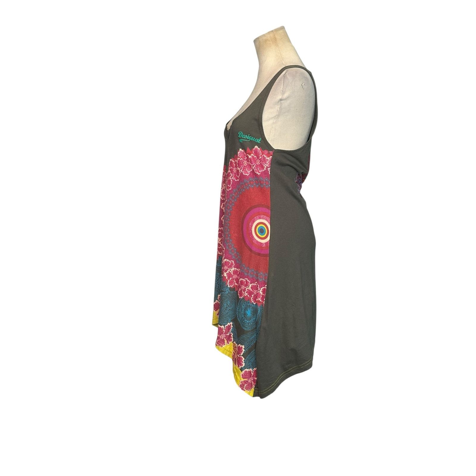 Desigual Desigual Green and Pink Asymmetrical Tunic Dress size Medium Size M / US 6-8 / IT 42-44 - 10 Thumbnail