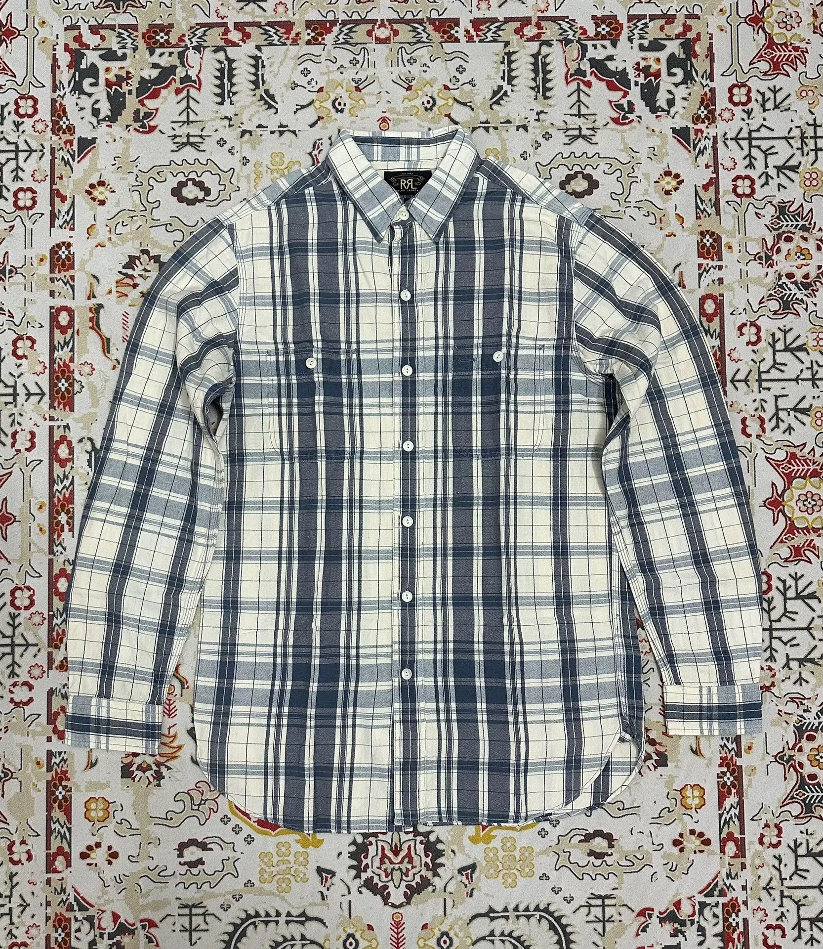 RRL Ralph Lauren RRL Double RL Blue White Striped Shirt Size US M / EU 48-50 / 2 - 1 Thumbnail