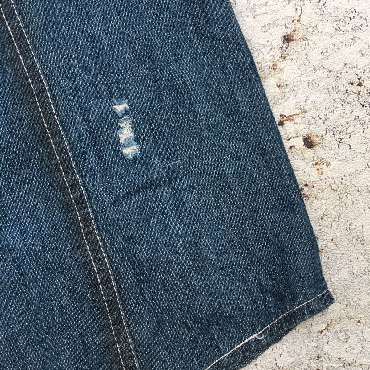 If Six Was Nine Semantic Design Distressed Denim Shirt ifsixwasnine LGB Size US L / EU 52-54 / 3 - 11 Thumbnail