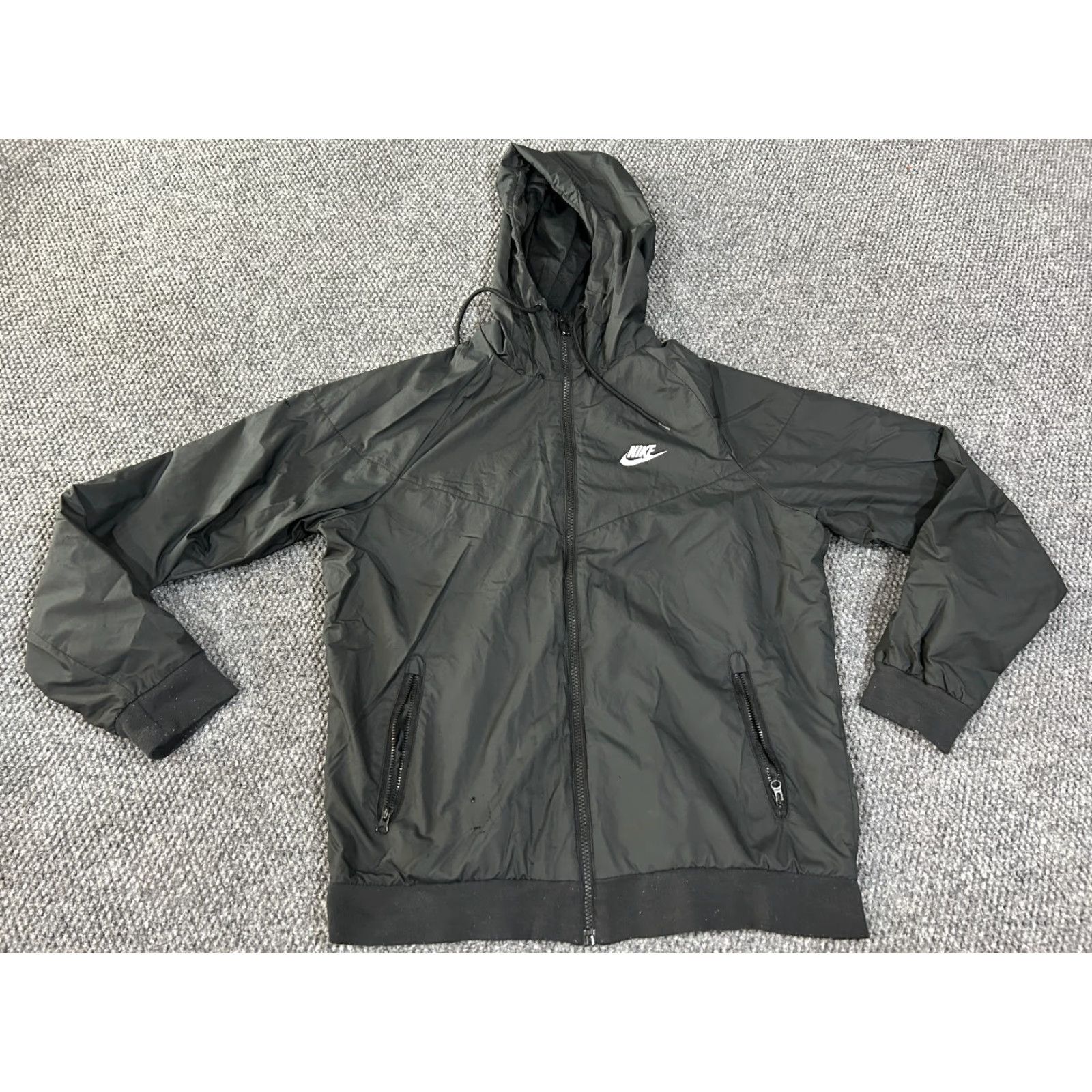 Nike Nike windbreaker jacket Mens M black lightweight hooded zip pockets Size US M / EU 48-50 / 2 - 2 Thumbnail
